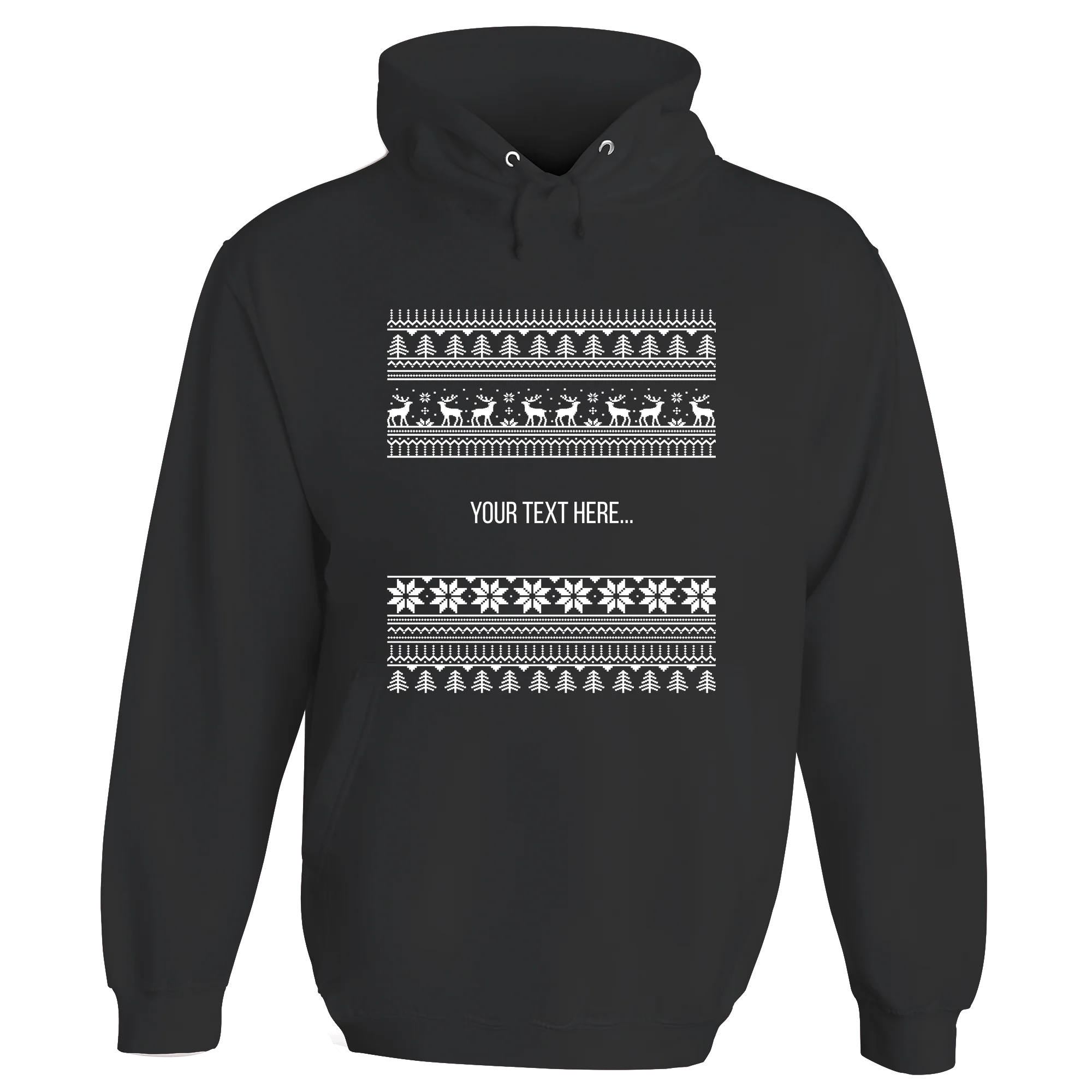 Traditional Christmas Pattern Personalised Hoodie - Image 3
