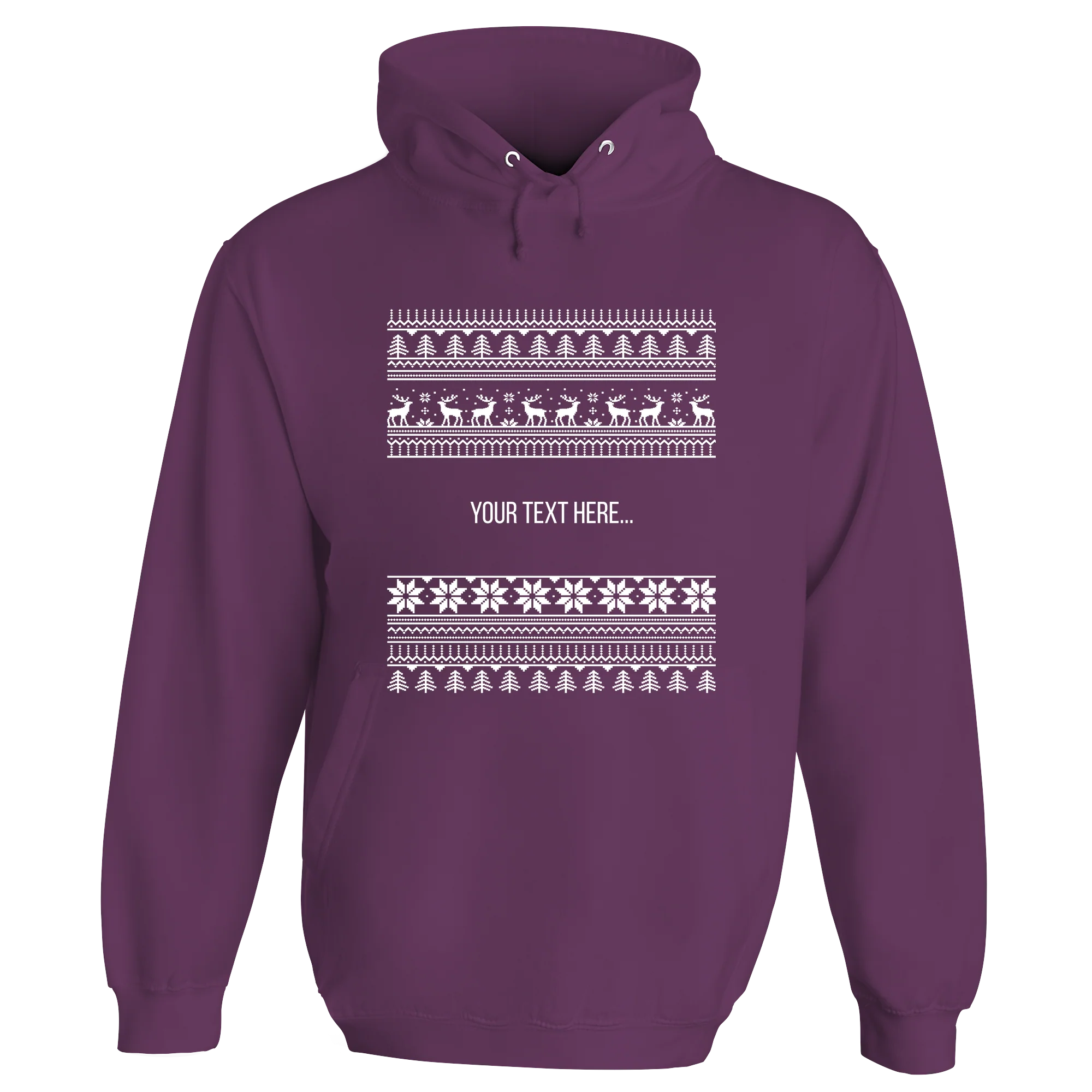 Traditional Christmas Pattern Personalised Hoodie - Image 4