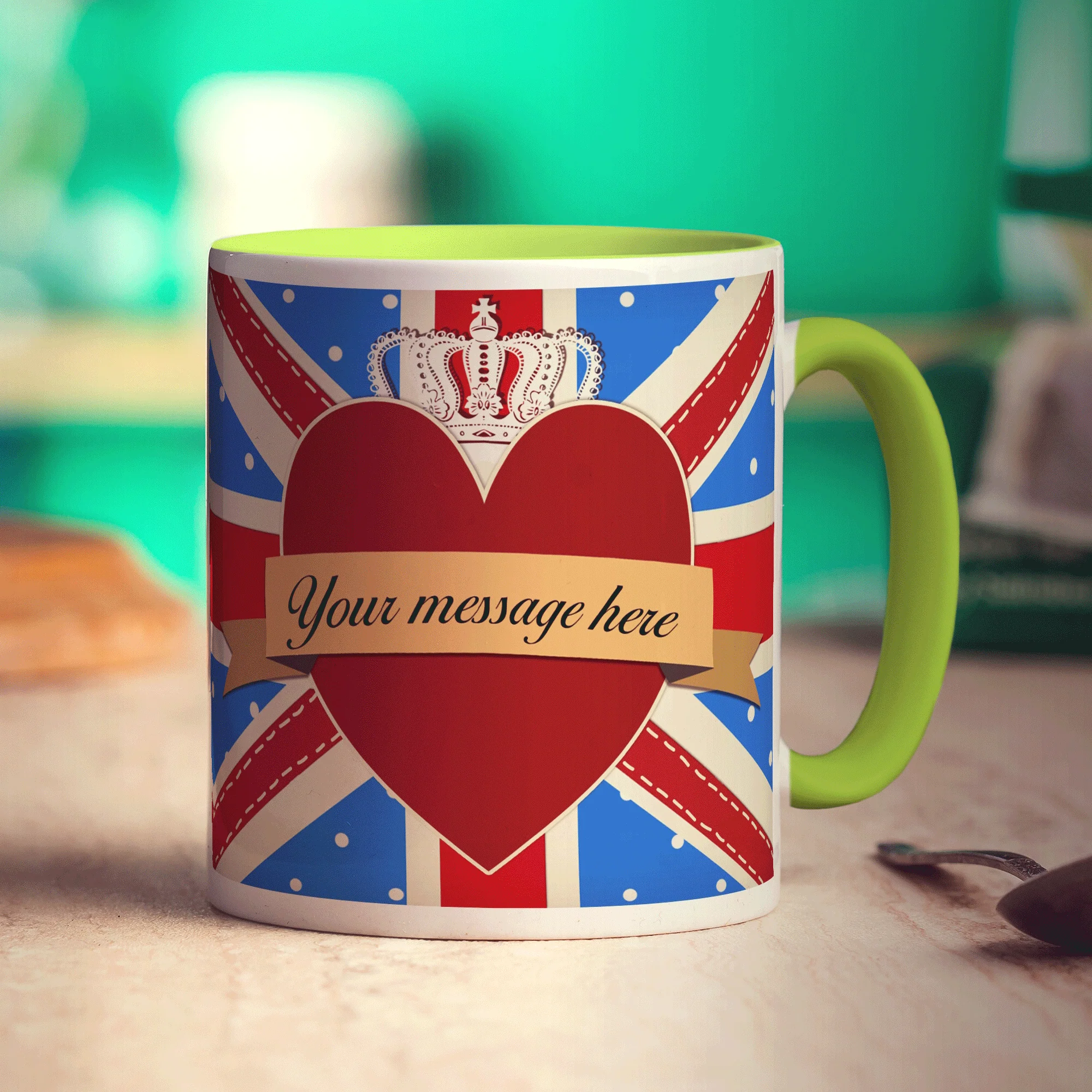 Union Jack Royal Heart Message Mug - Image 13
