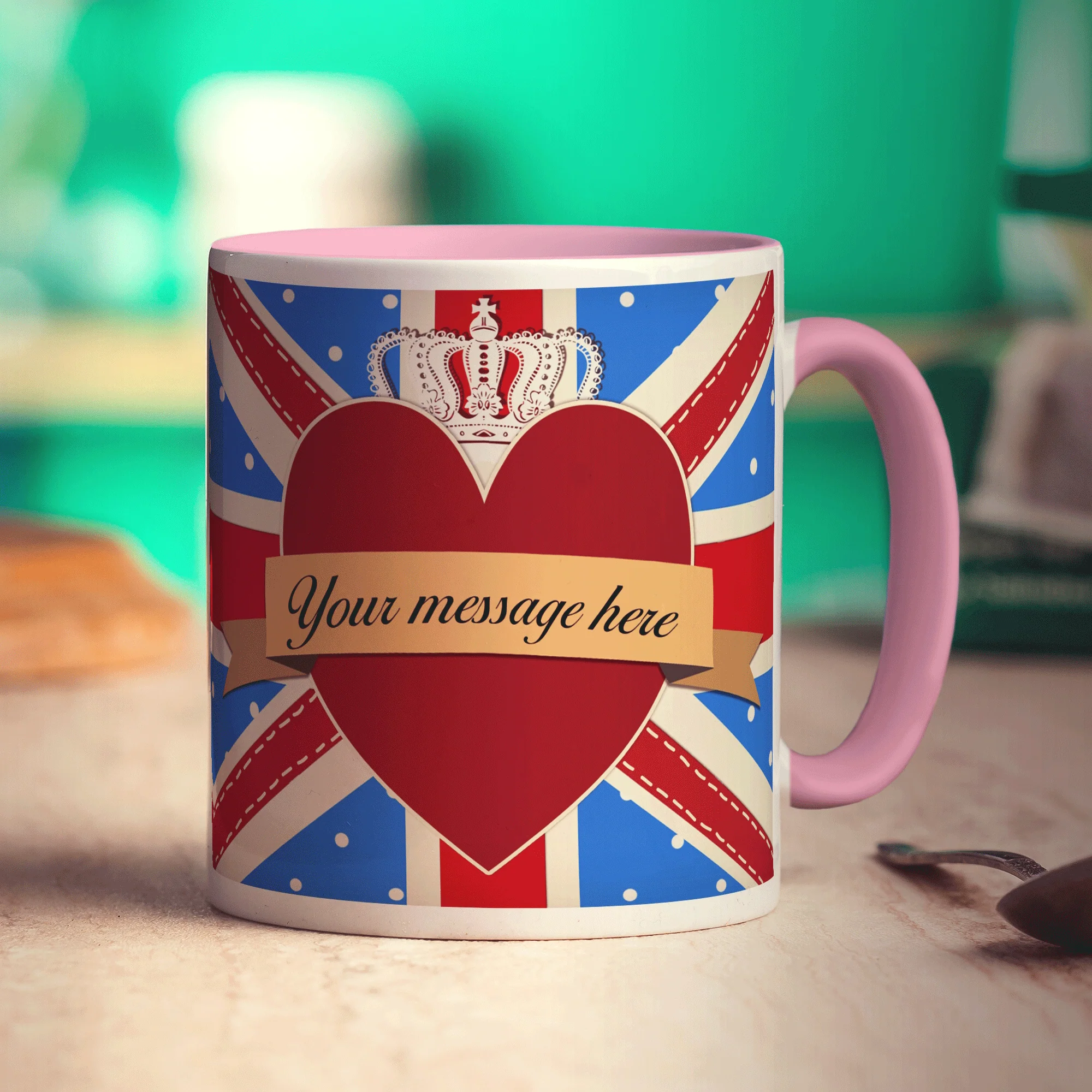 Union Jack Royal Heart Message Mug - Image 15