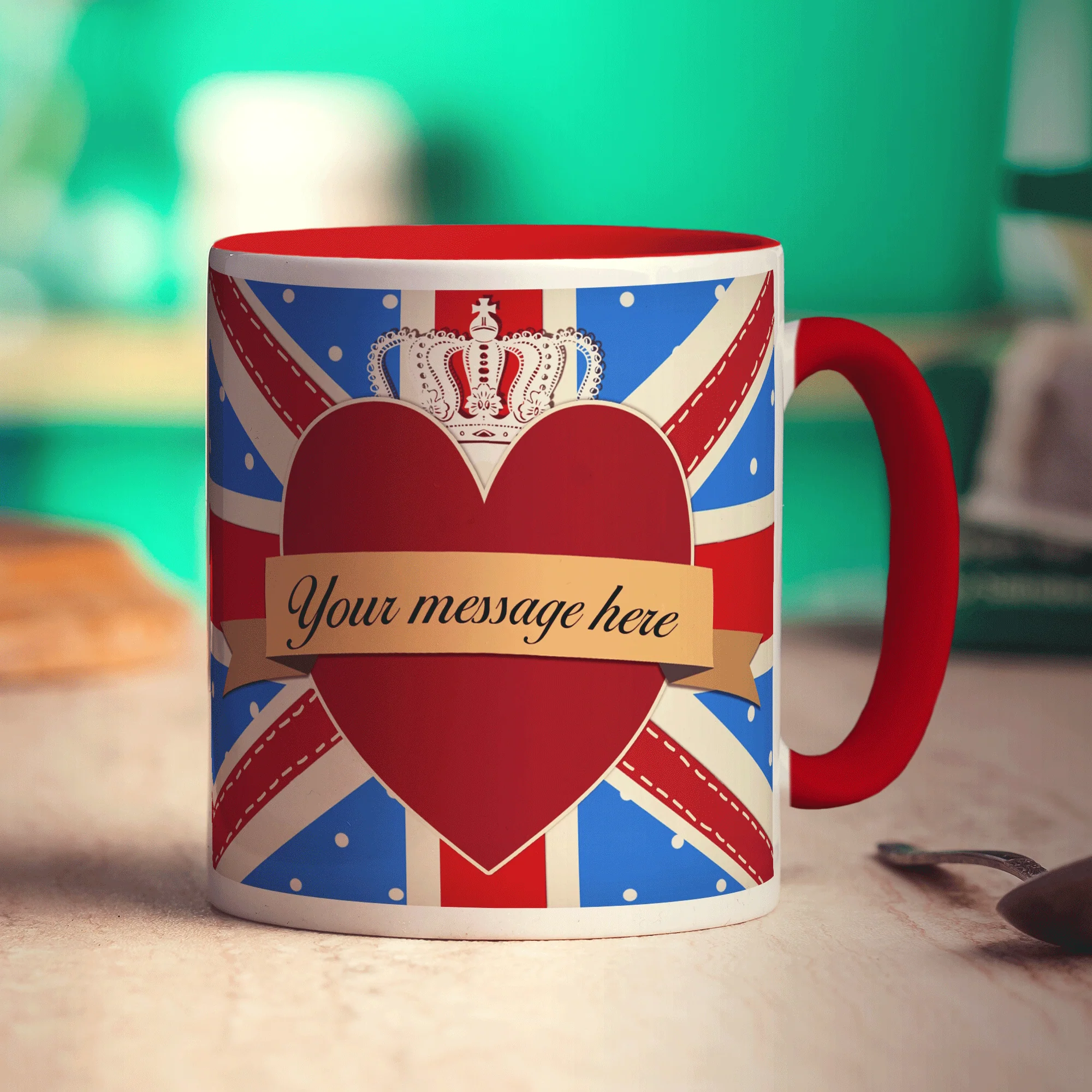 Union Jack Royal Heart Message Mug - Image 17