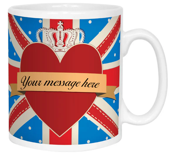Union Jack Royal Heart Message Mug - Image 3