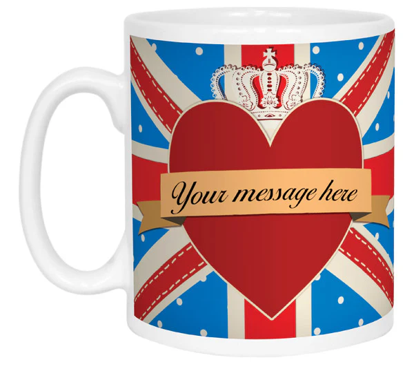Union Jack Royal Heart Message Mug - Image 4