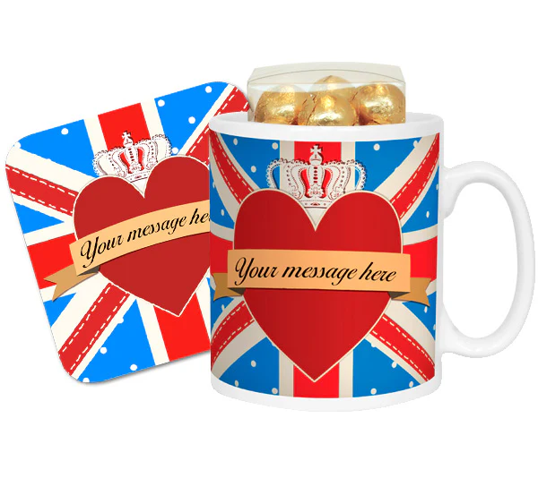 Union Jack Royal Heart Message Mug - Image 9