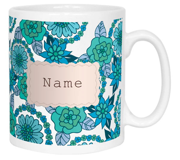 Vintage Style Personalised Name Mug - Blue - Image 6
