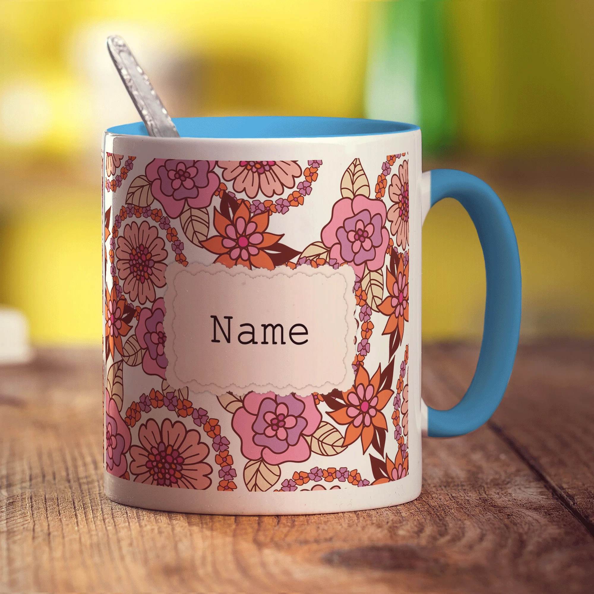 Vintage Style Personalised Name Mug - Pink - Image 12
