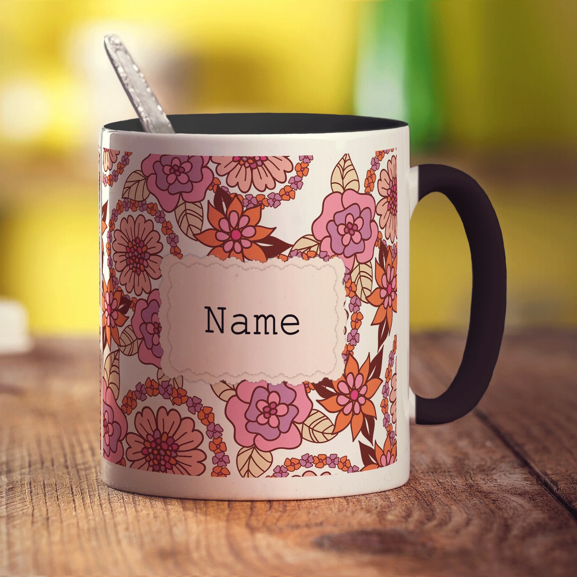Vintage Style Personalised Name Mug - Pink - Image 14