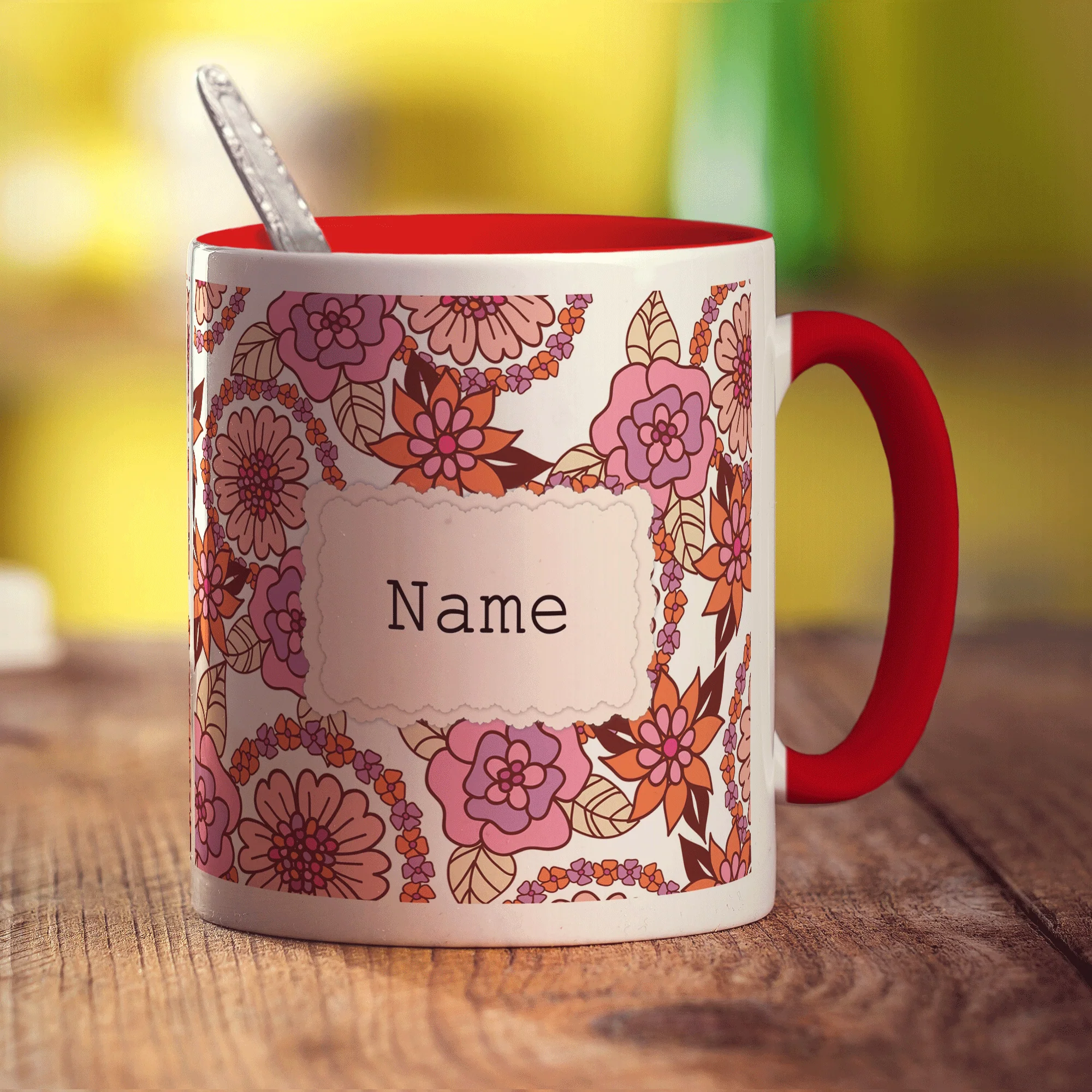 Vintage Style Personalised Name Mug - Pink - Image 15