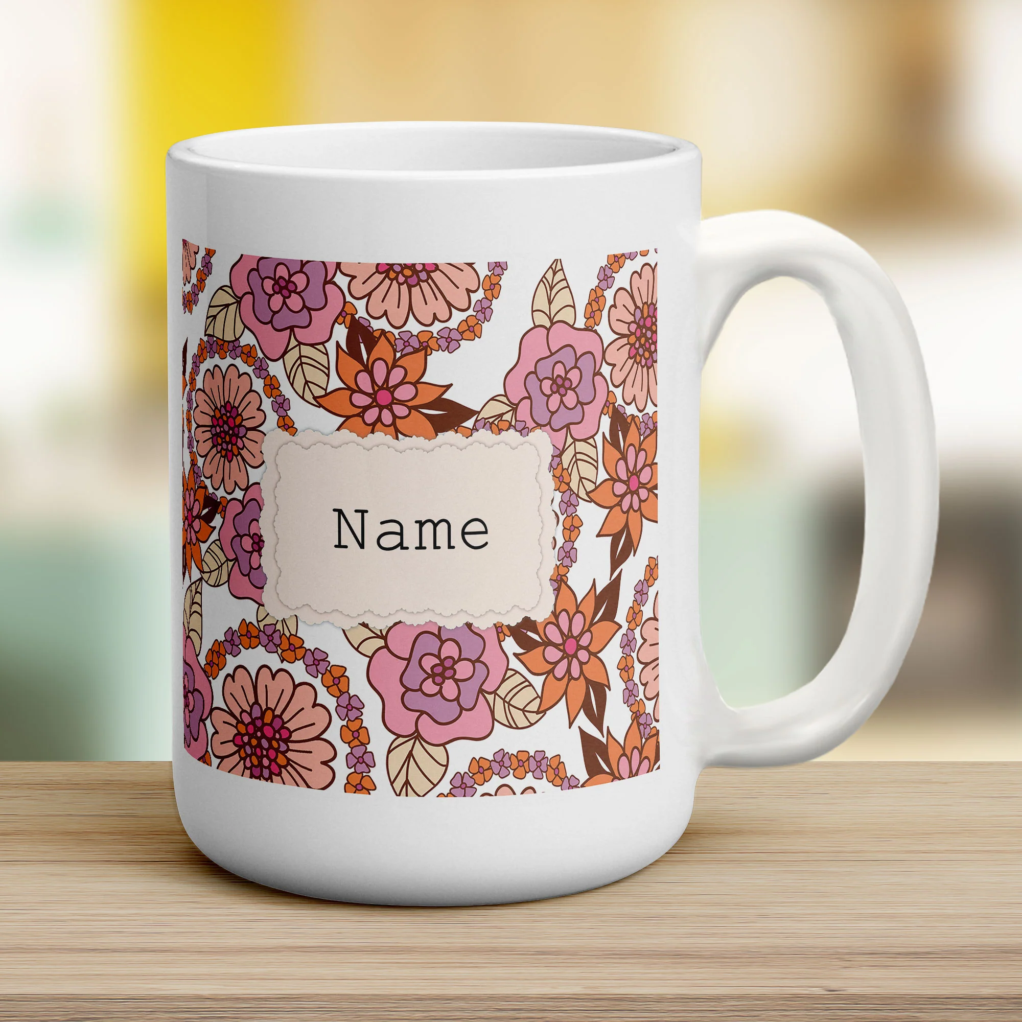 Vintage Style Personalised Name Mug - Pink - Image 16
