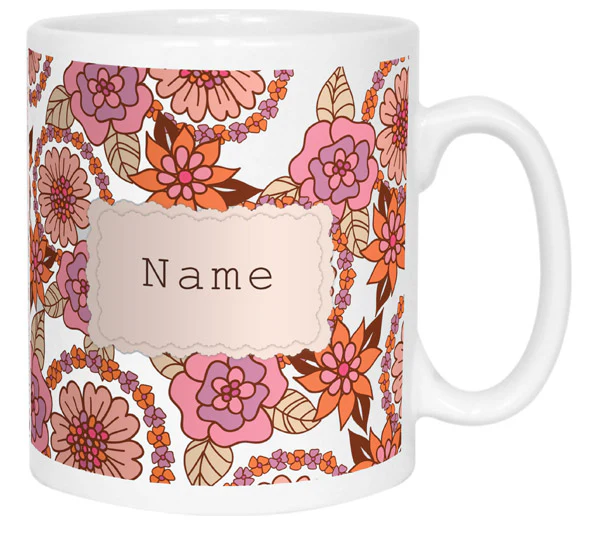 Vintage Style Personalised Name Mug - Pink - Image 2