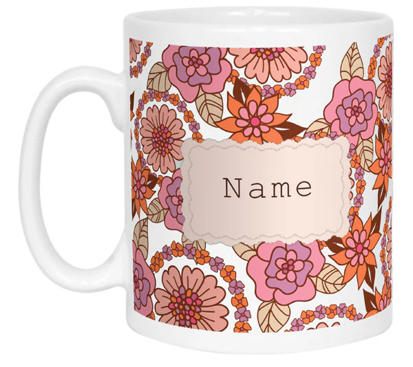 Vintage Style Personalised Name Mug - Pink - Image 7