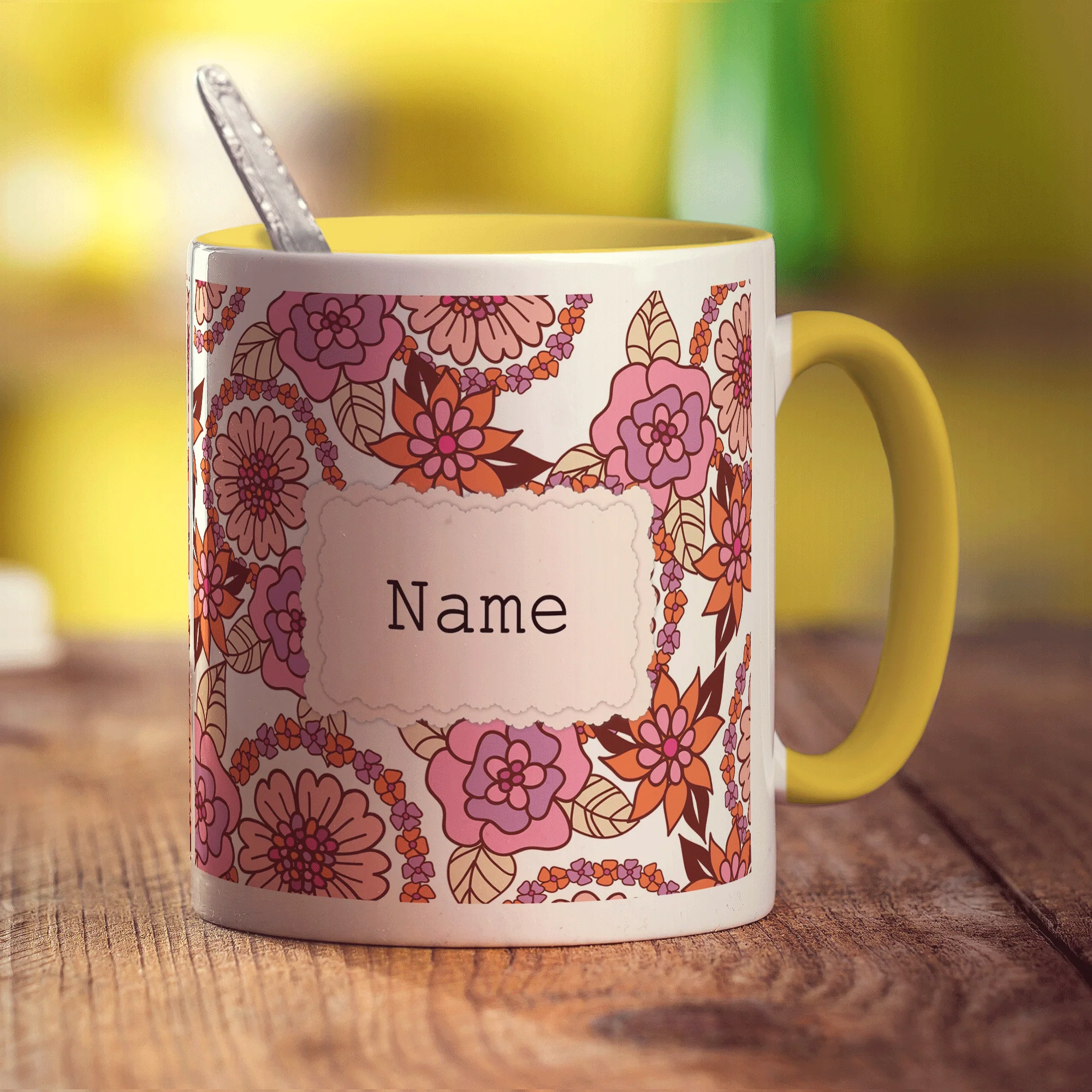 Vintage Style Personalised Name Mug - Pink - Image 9