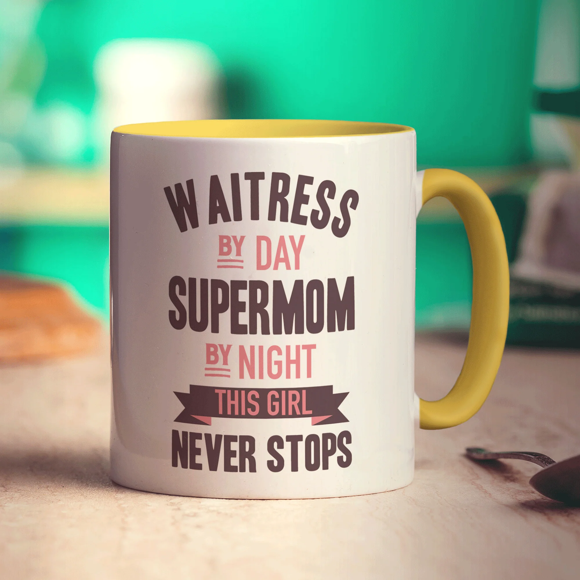 Waitress By Day Supermom By Night This Girl Never Stops Mug - Image 5