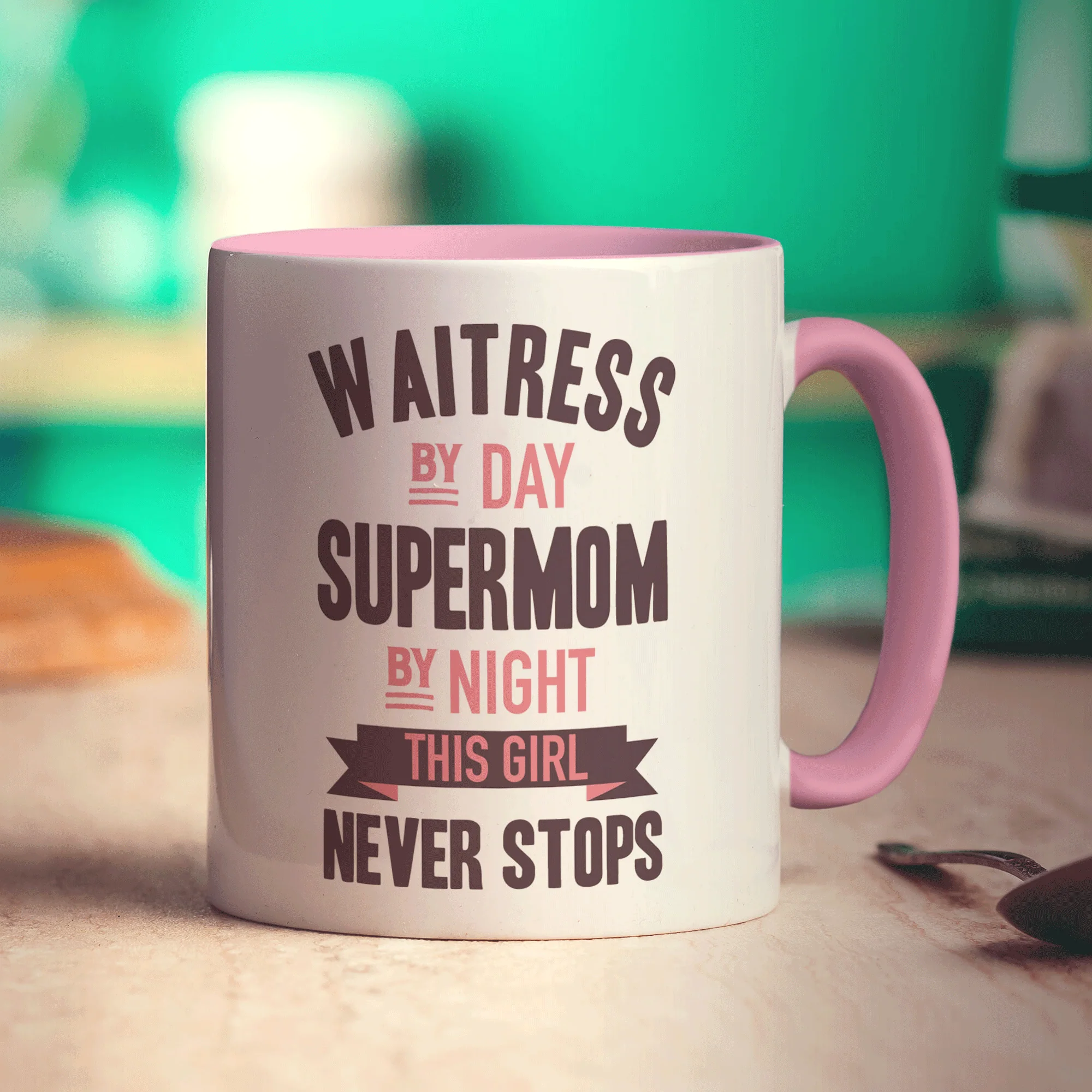 Waitress By Day Supermom By Night This Girl Never Stops Mug - Image 9