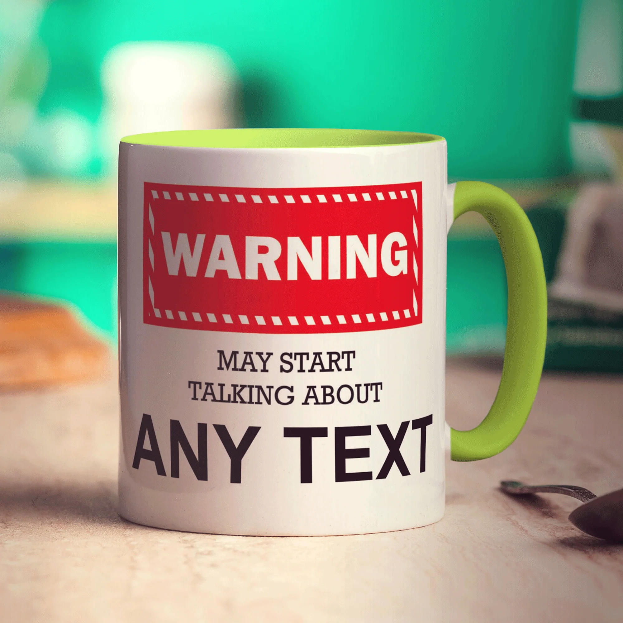 Warning May Start Talking About 'Your Text Here' Mug - Image 9