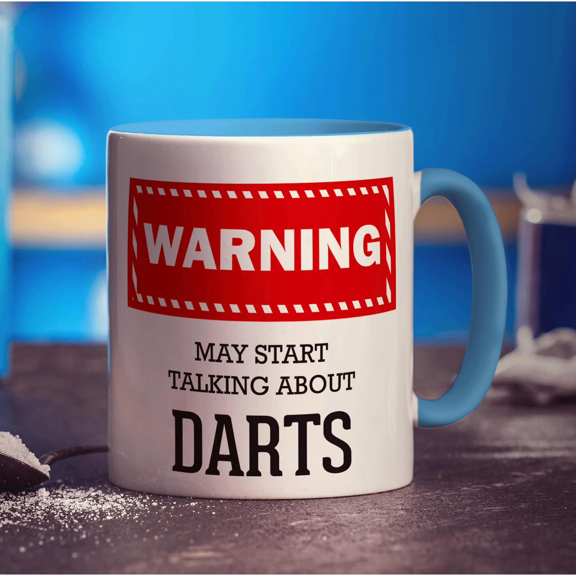 Warning! May Start Talking About Darts Mug - Image 8