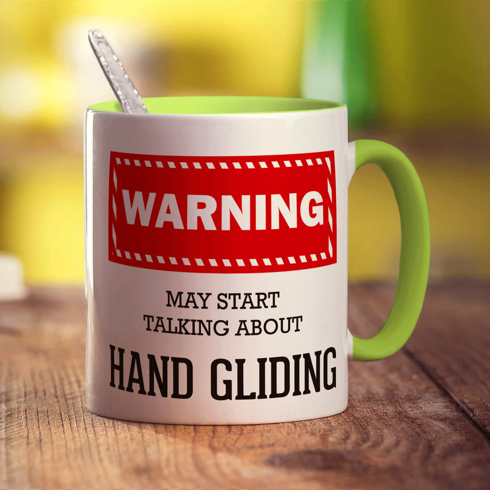 Warning! May Start Talking About Hand Gliding Mug - Image 7