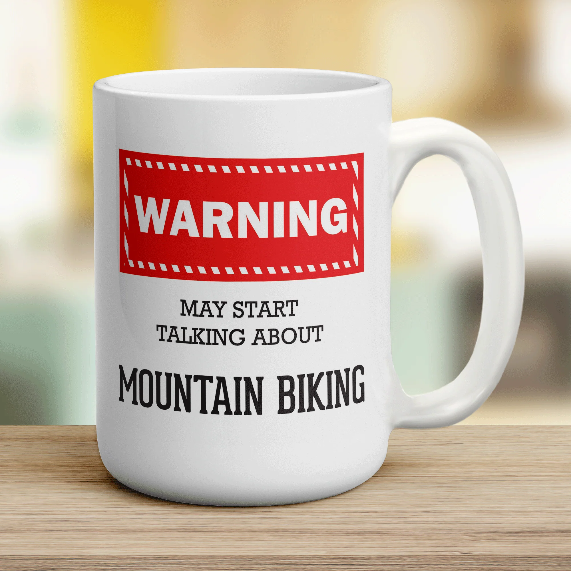 Warning! May Start Talking About Mountain Biking Mug - Image 12