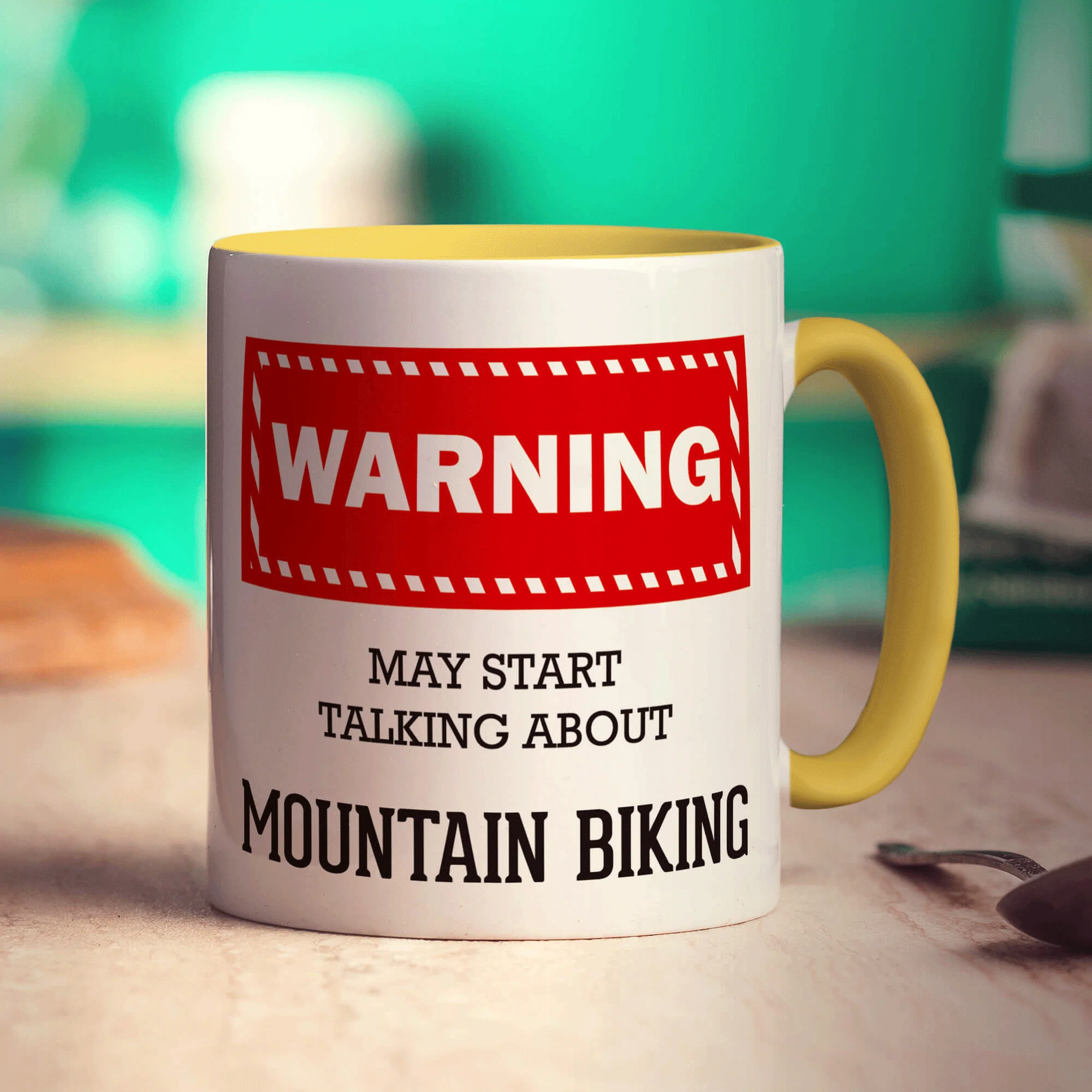 Warning! May Start Talking About Mountain Biking Mug - Image 5