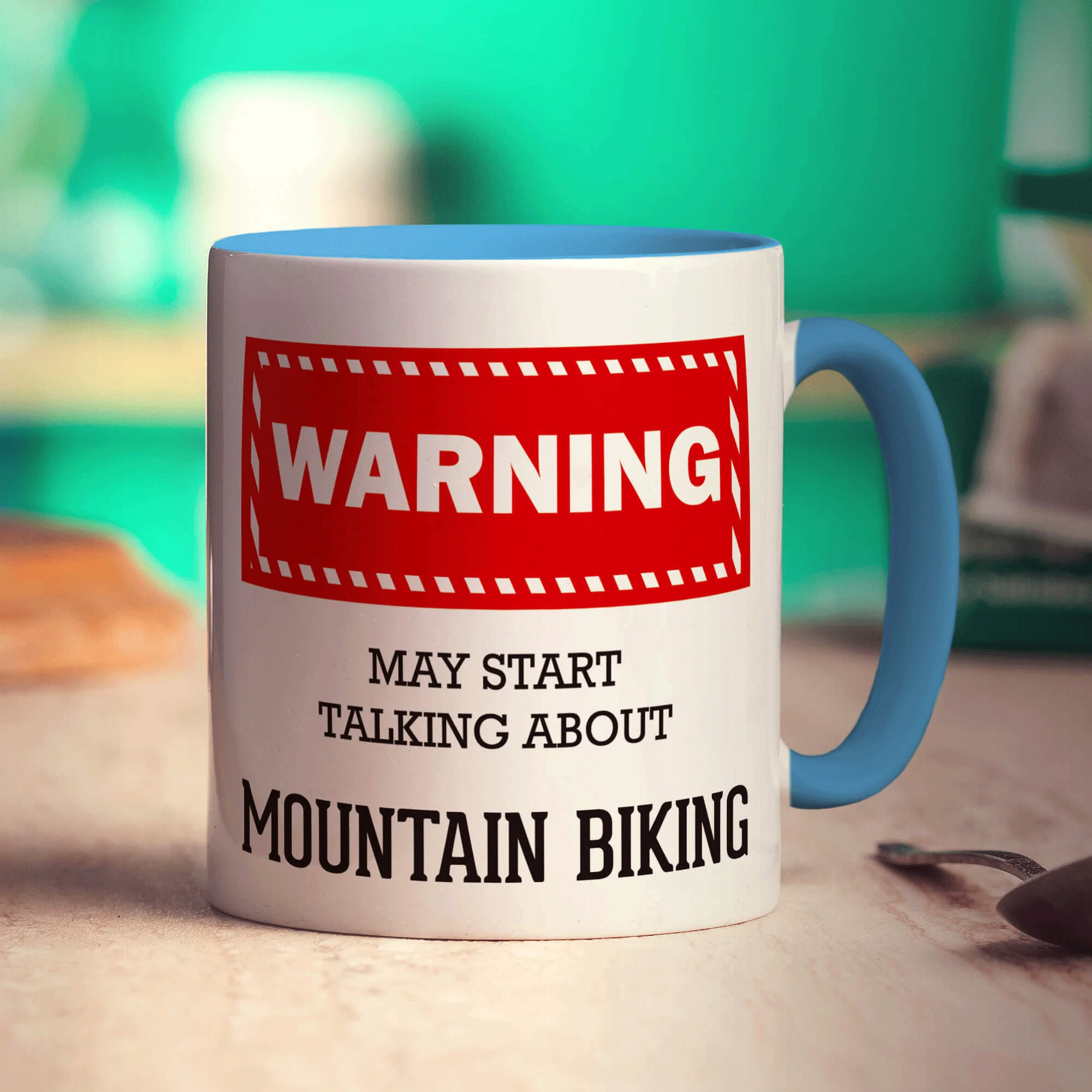 Warning! May Start Talking About Mountain Biking Mug - Image 8