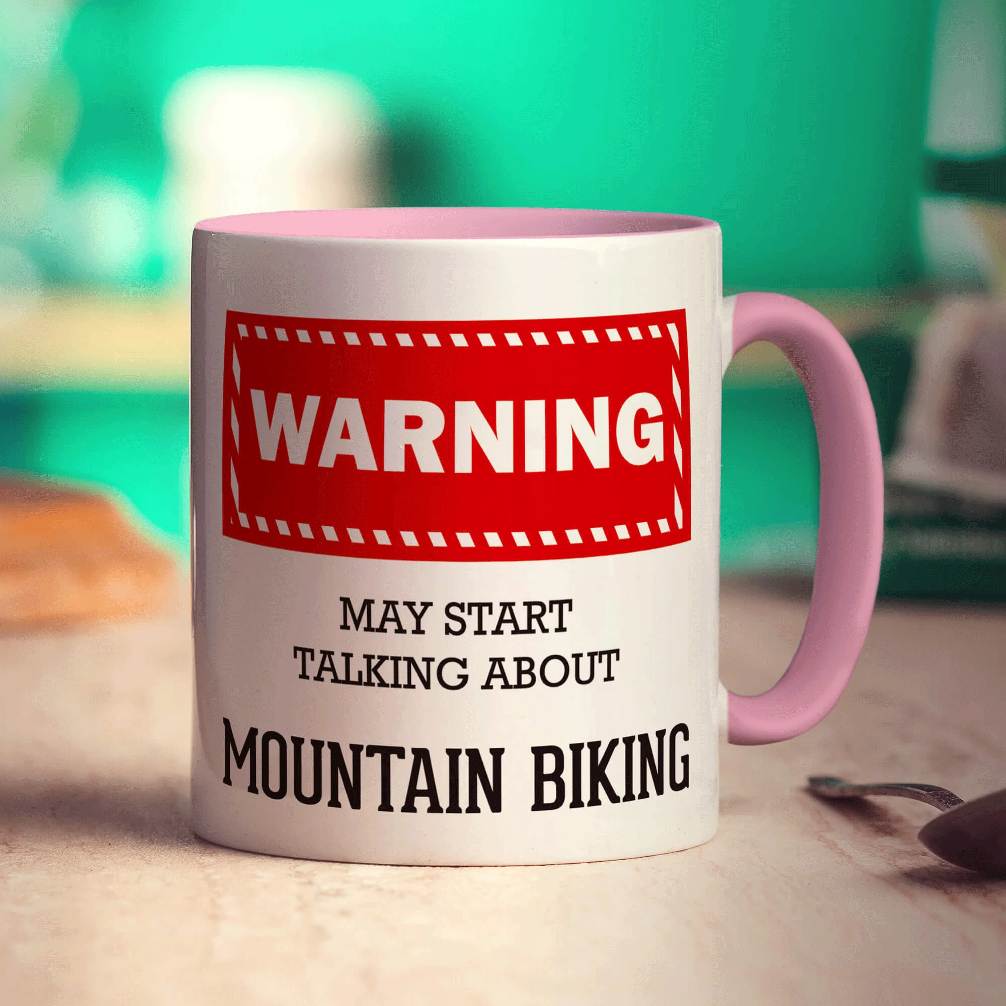 Warning! May Start Talking About Mountain Biking Mug - Image 9