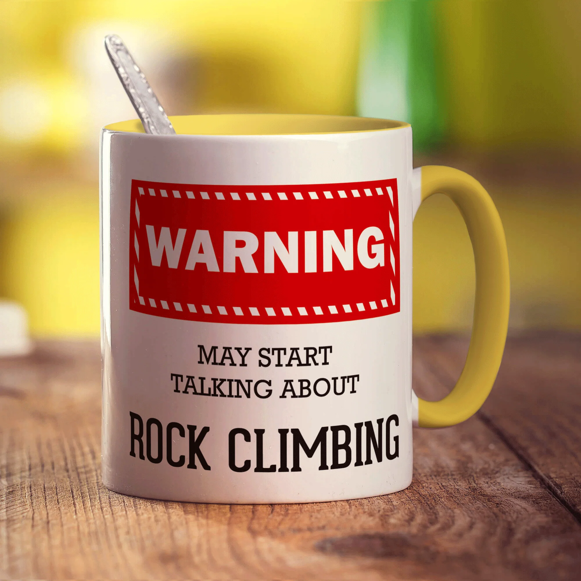 Warning! May Start Talking About Rock Climbing Mug - Image 5