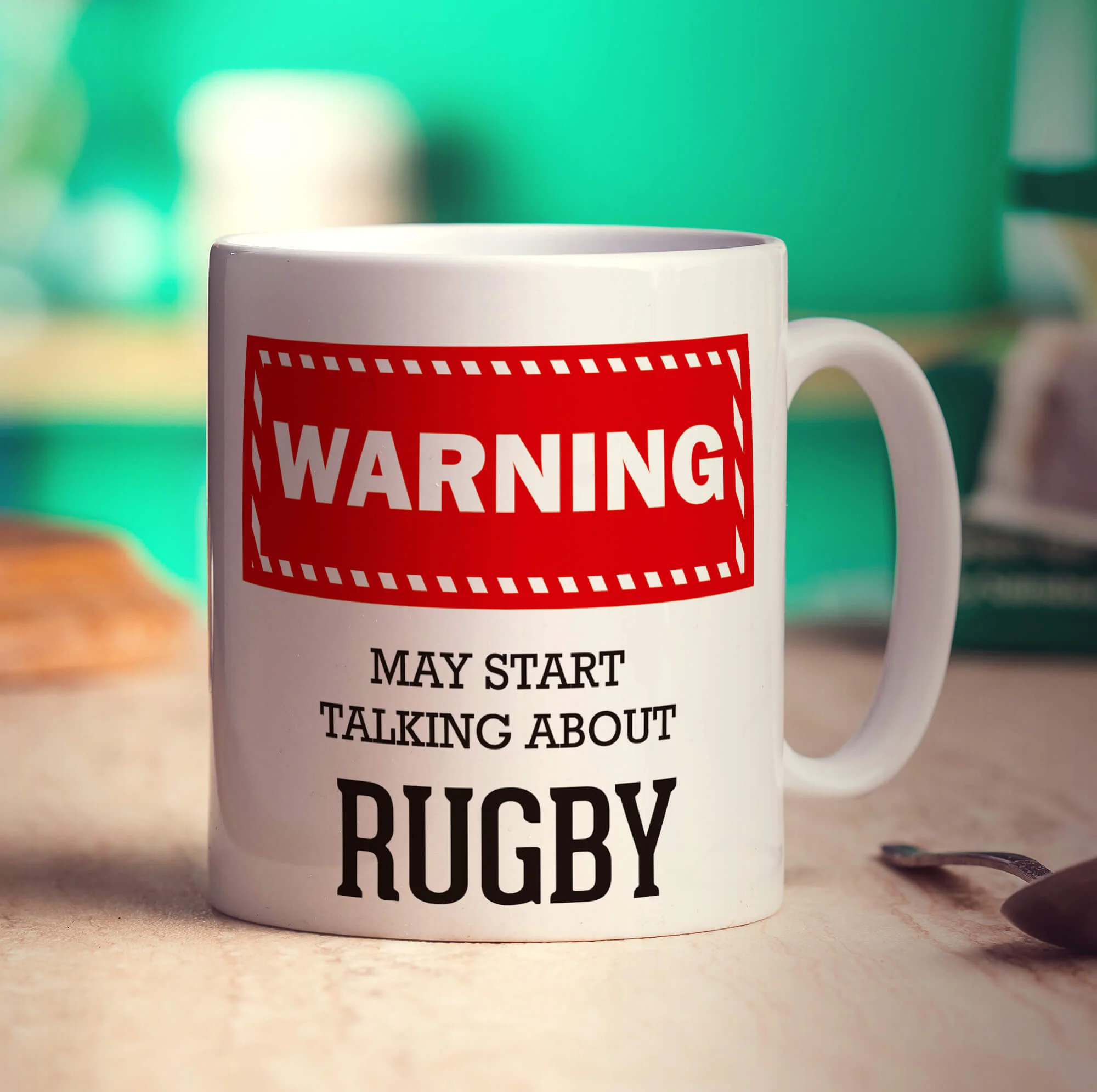 Warning! May Start Talking About Rugby Mug - Image 3