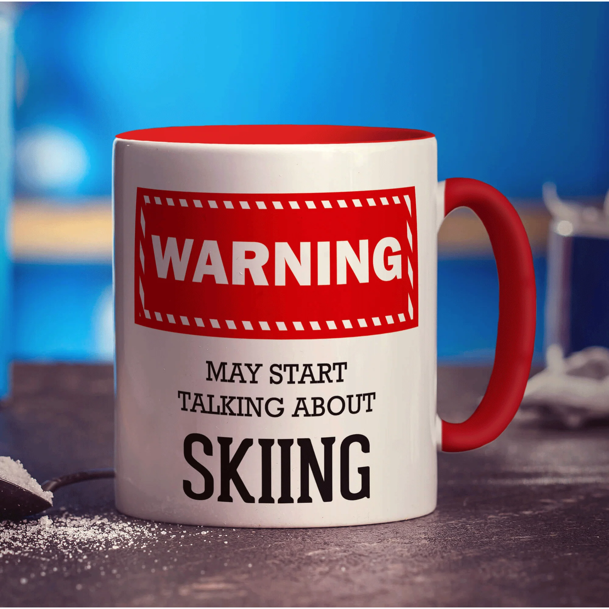 Warning! May Start Talking About Skiing Mug - Image 11