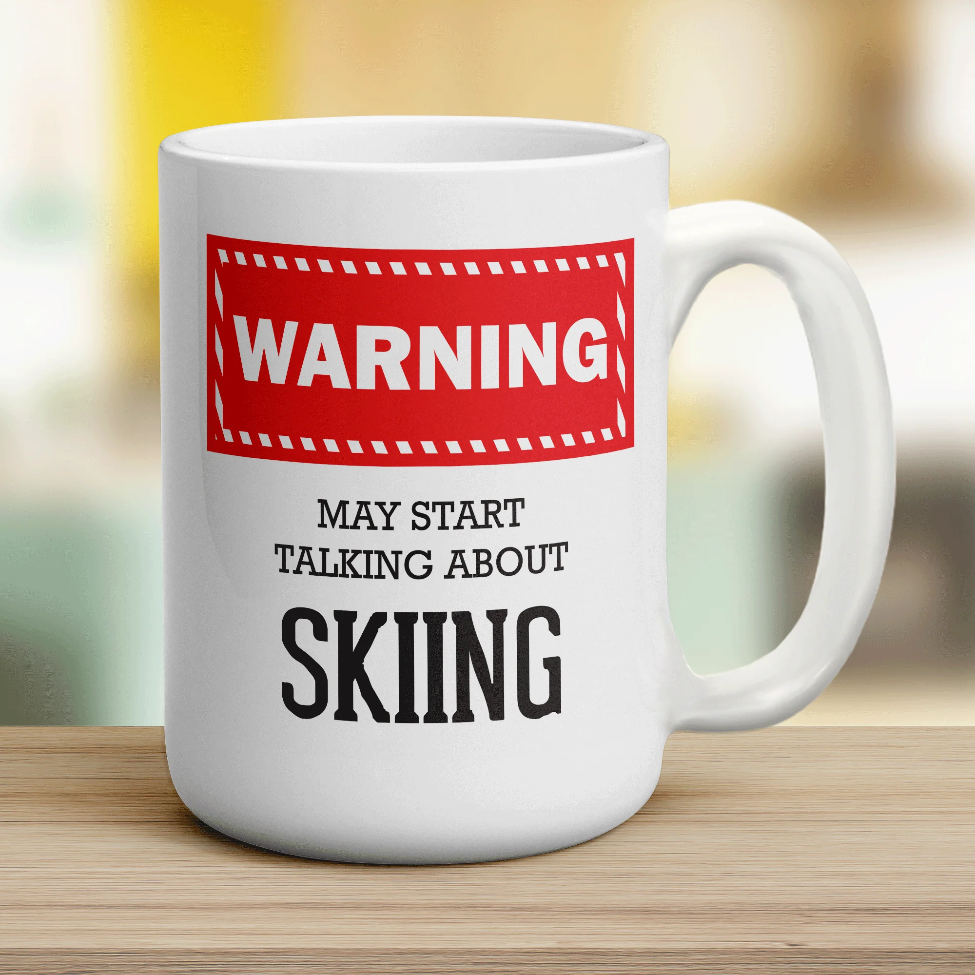 Warning! May Start Talking About Skiing Mug - Image 12