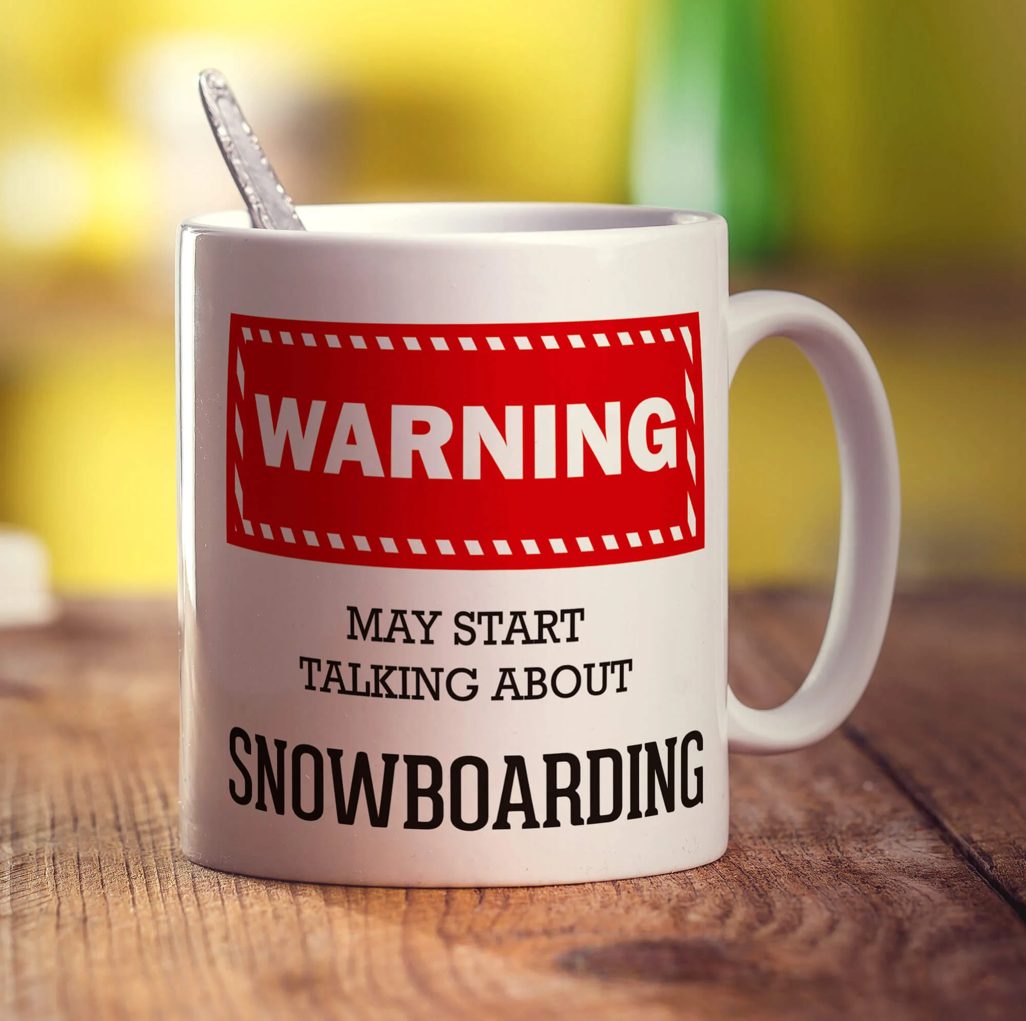 Warning! May Start Talking About Snowboarding Mug - Image 3
