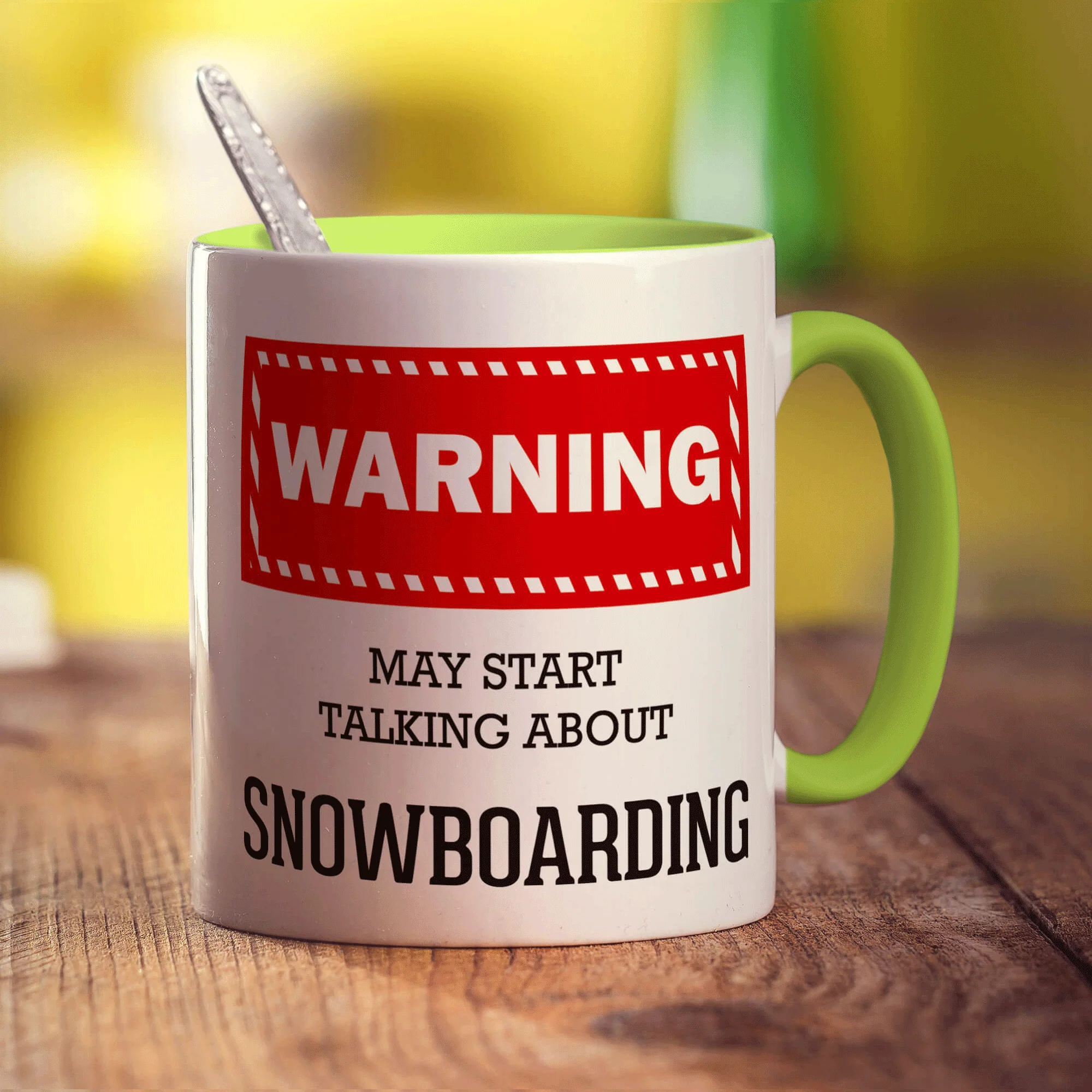 Warning! May Start Talking About Snowboarding Mug - Image 7