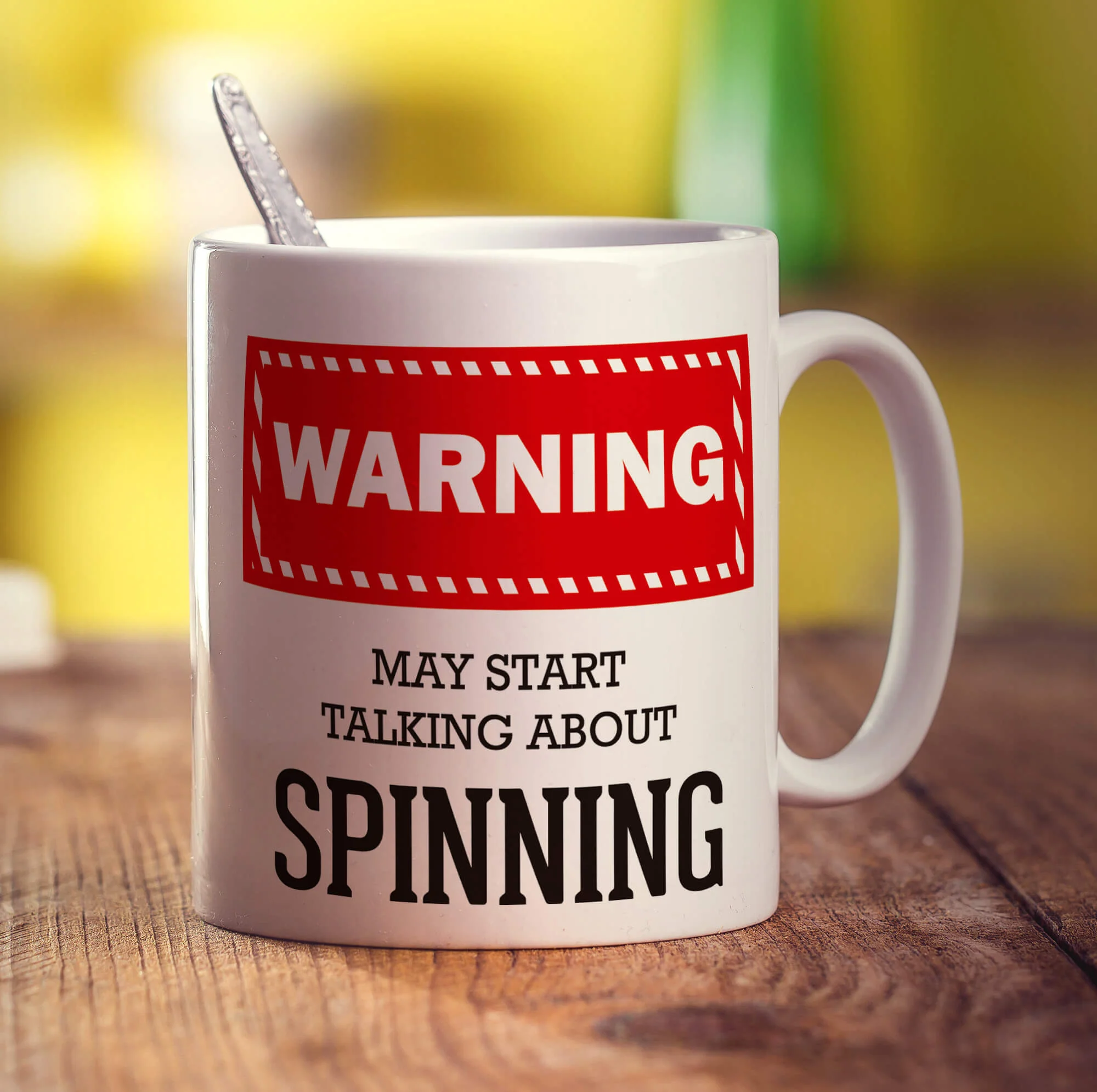 Warning! May Start Talking About Spinning Mug