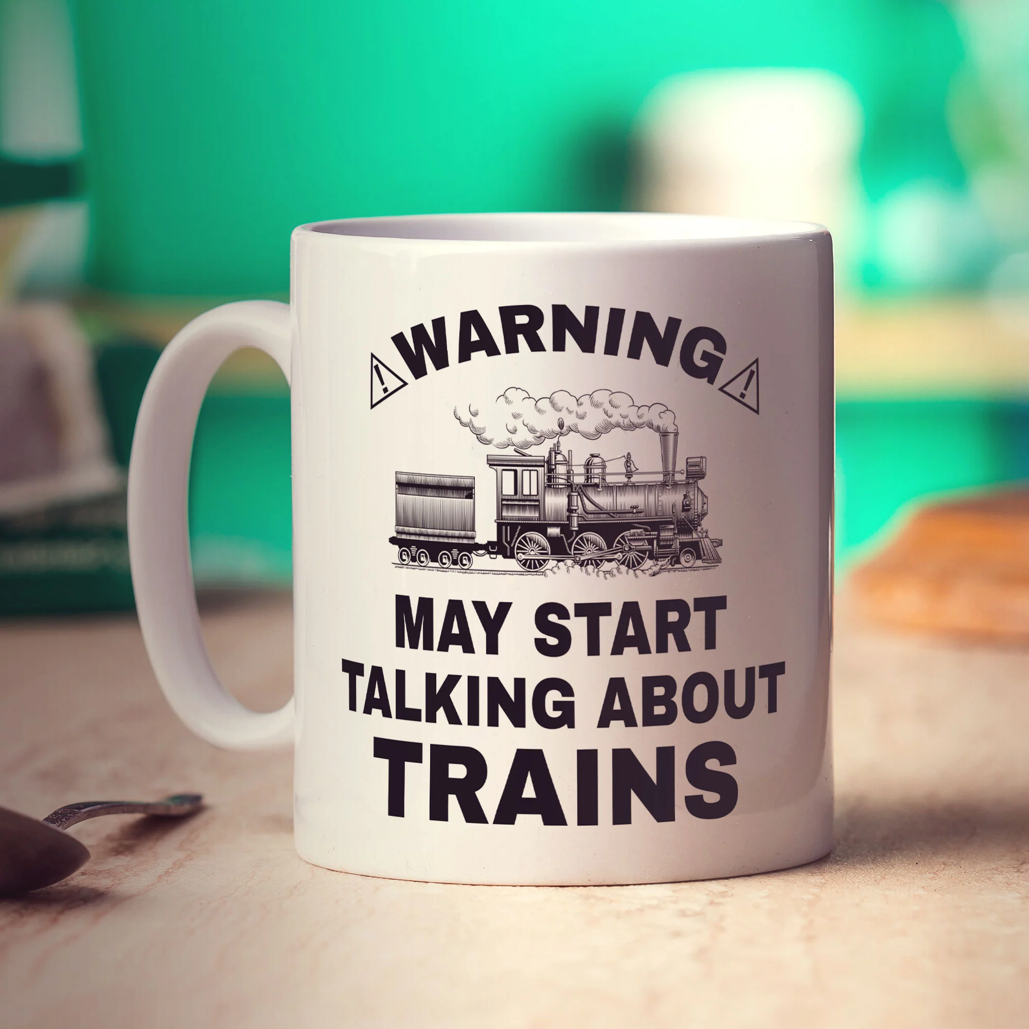 Warning May Start Talking About Trains Mug - Image 2