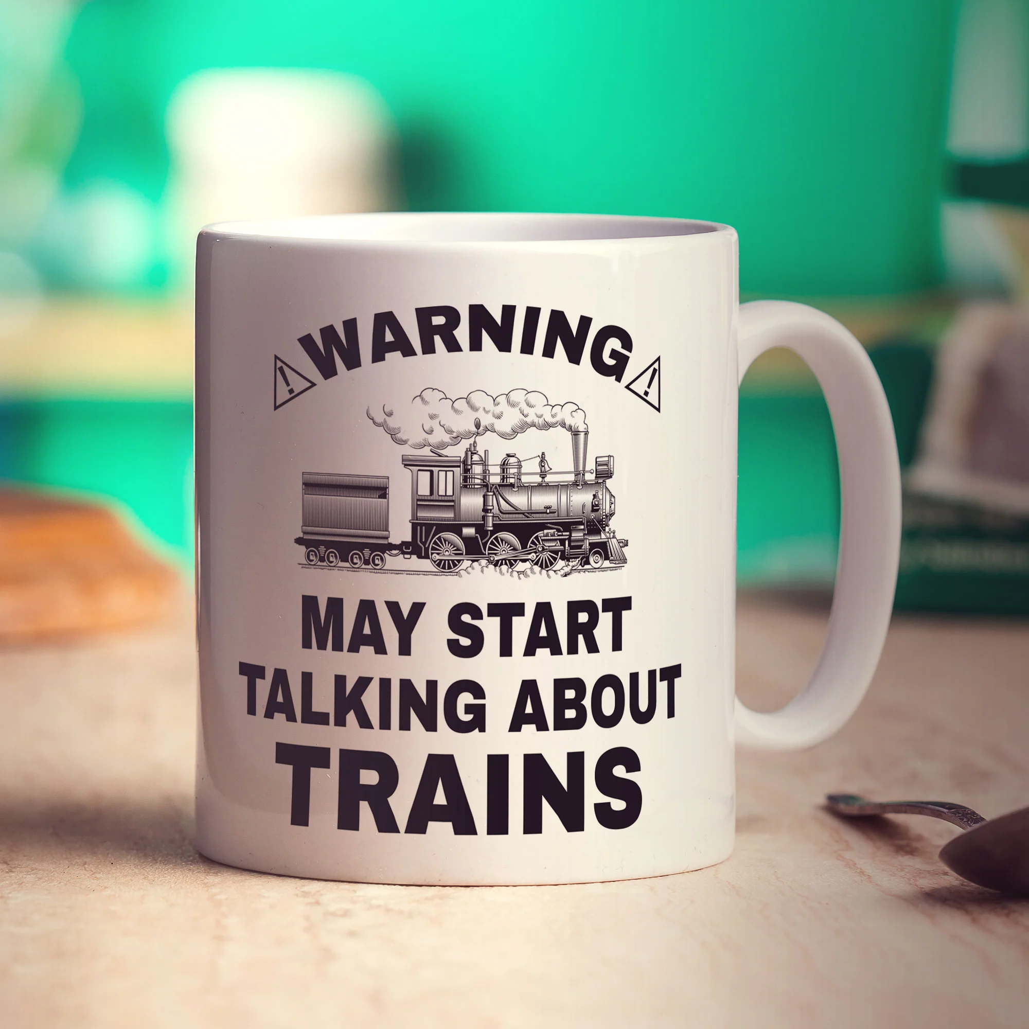 Warning May Start Talking About Trains Mug - Image 4