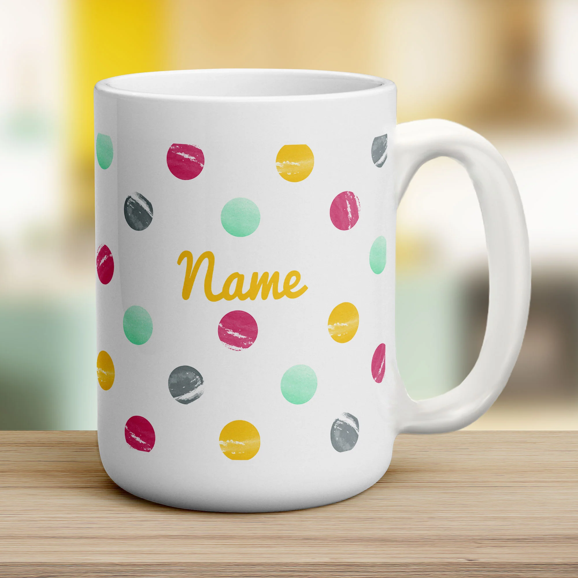 Watercolour Dotty Name Mug - Image 10