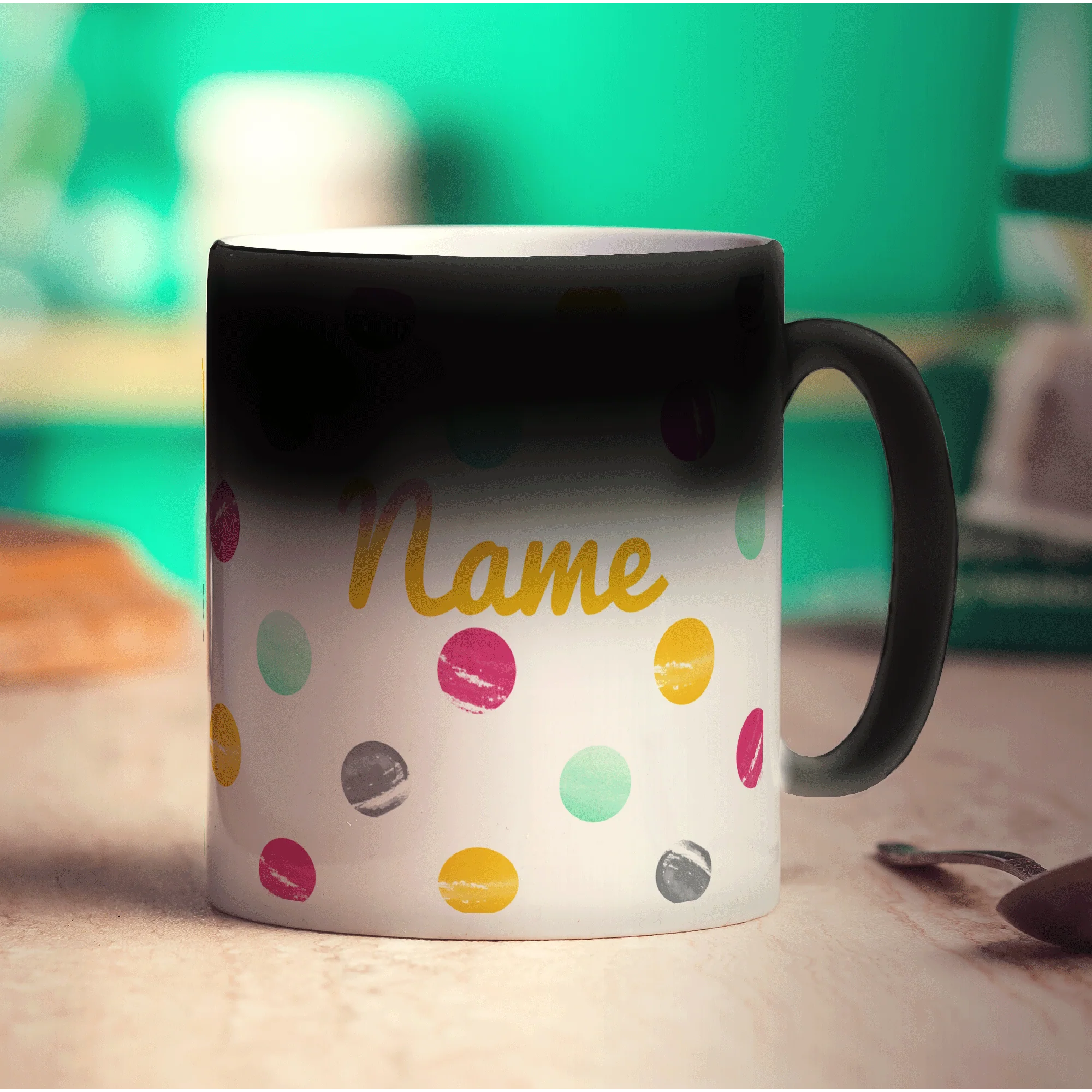 Watercolour Dotty Name Mug - Image 4