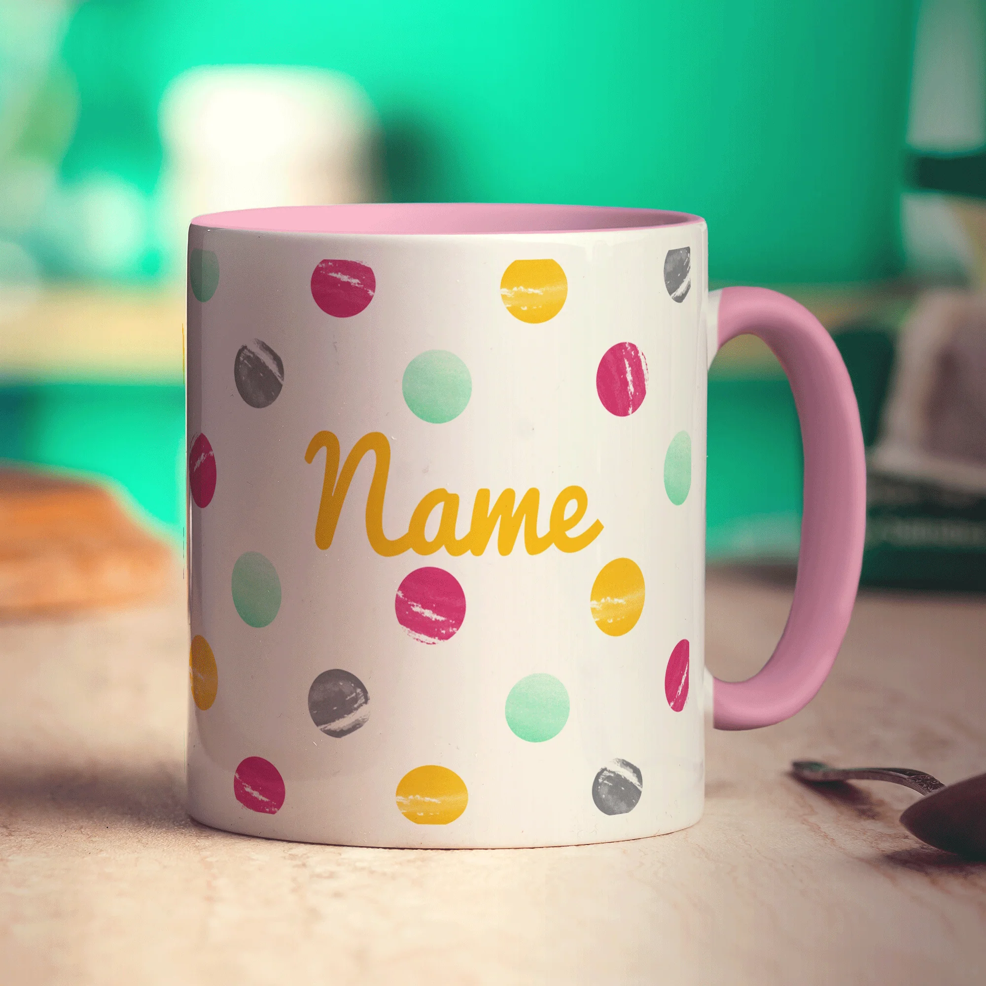 Watercolour Dotty Name Mug - Image 7