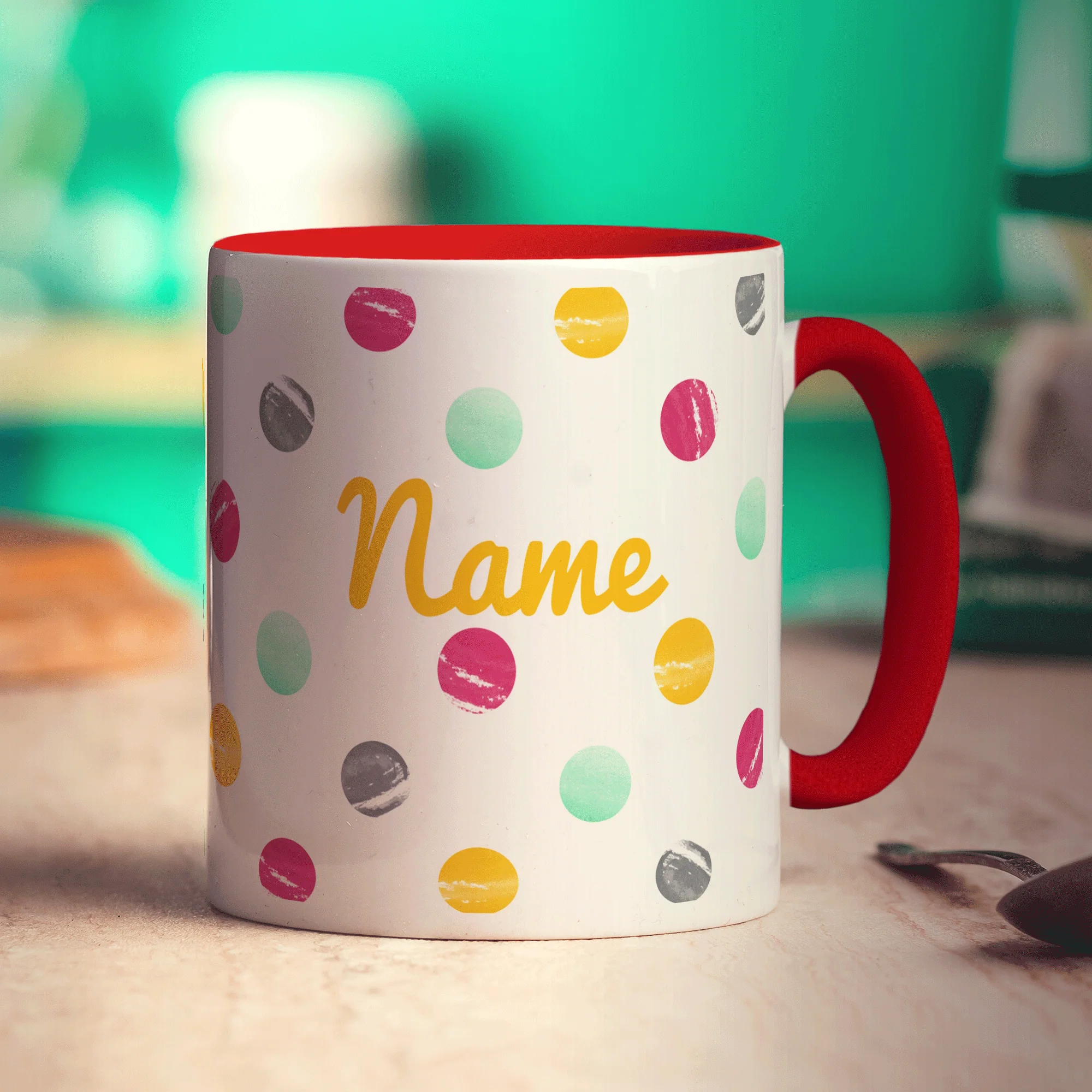 Watercolour Dotty Name Mug - Image 9