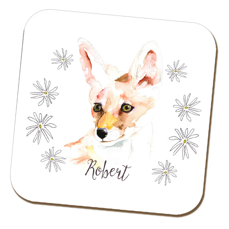 Watercolour Fox Coaster by Harriet Perkins