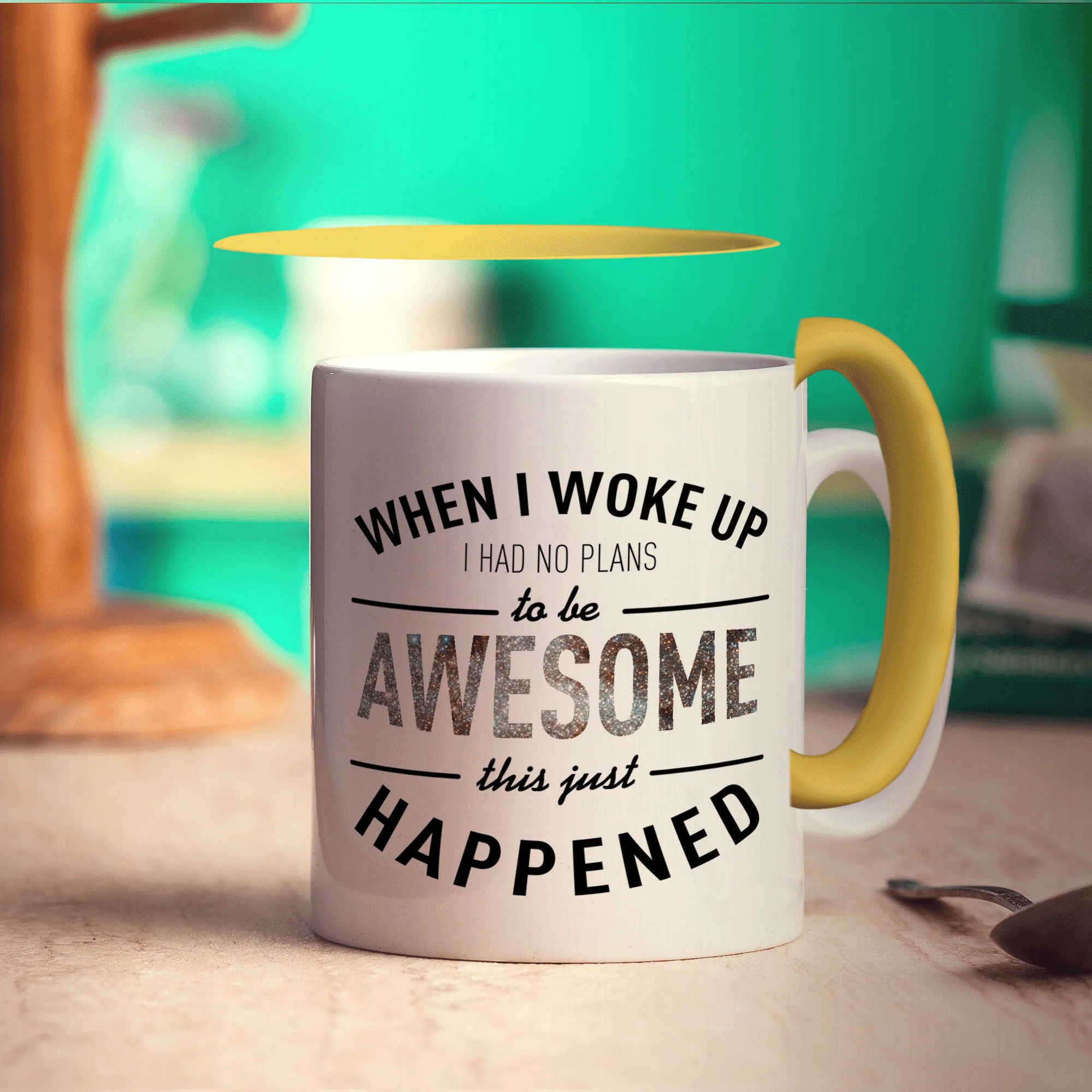 When I Woke Up I Had No Plans To Be Awesome This Just Happened Mug - Image 4