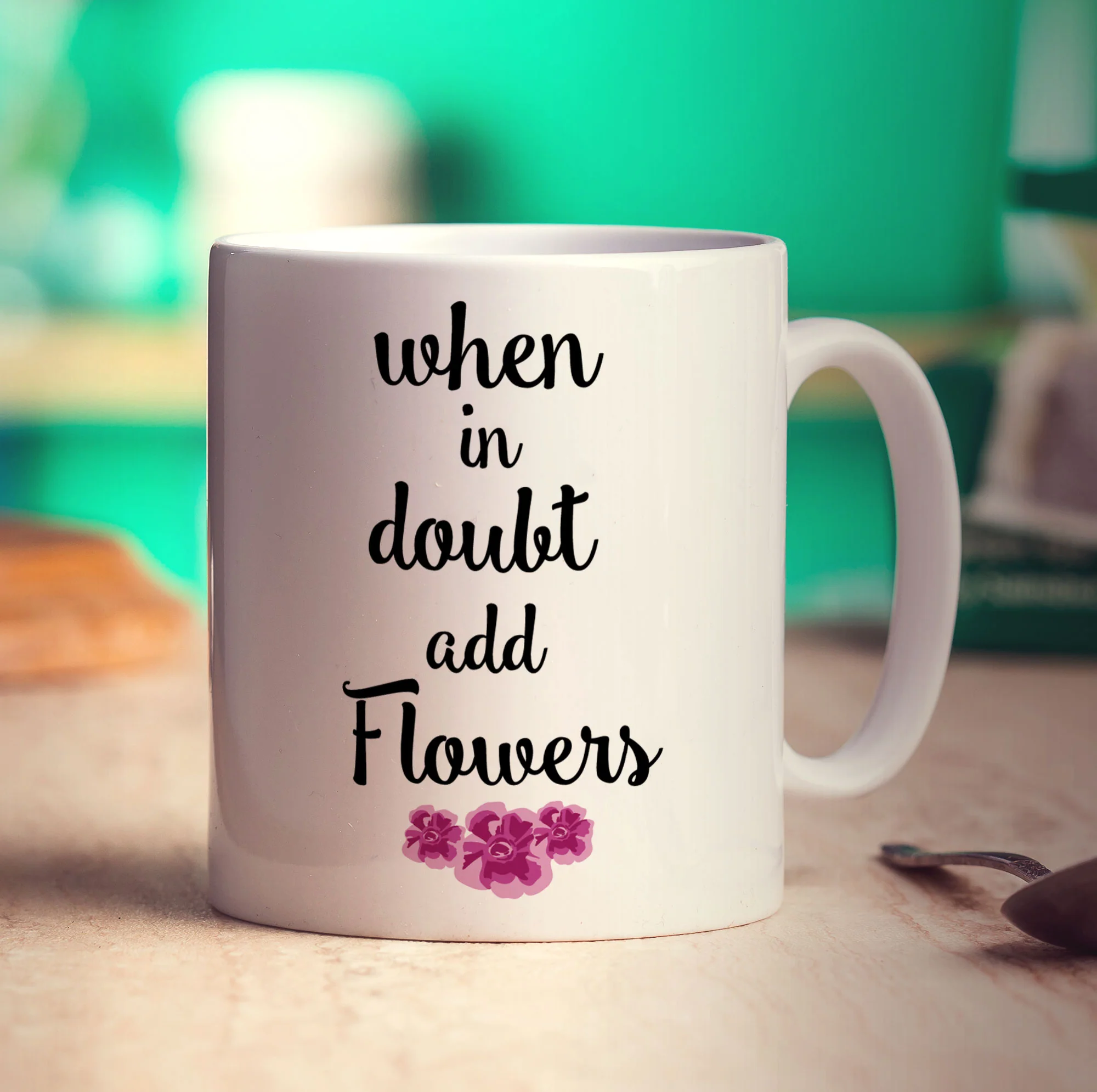 When in Doubt Add Flowers Mug - Image 3