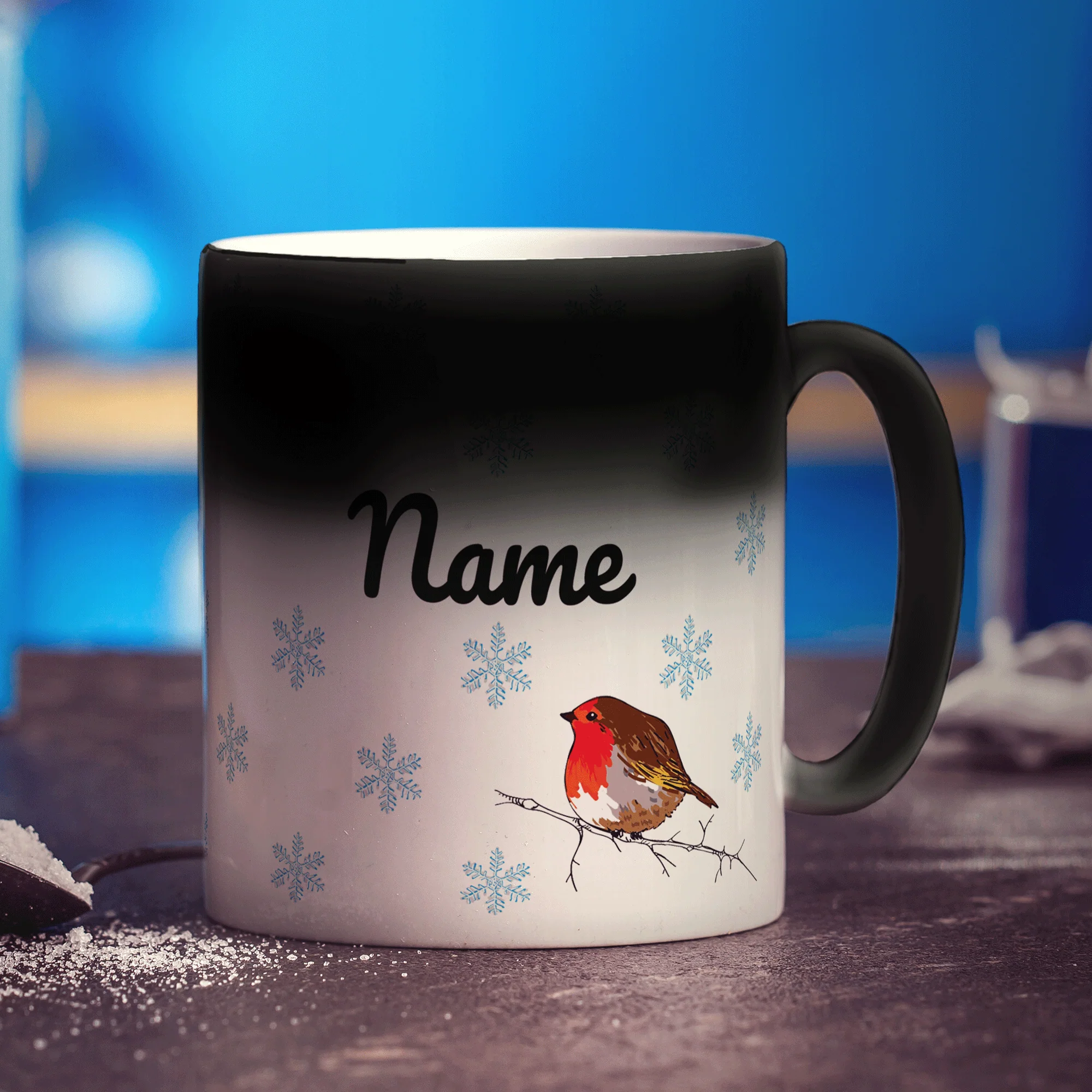 Winter Robin Personalised Name Mug - Image 10