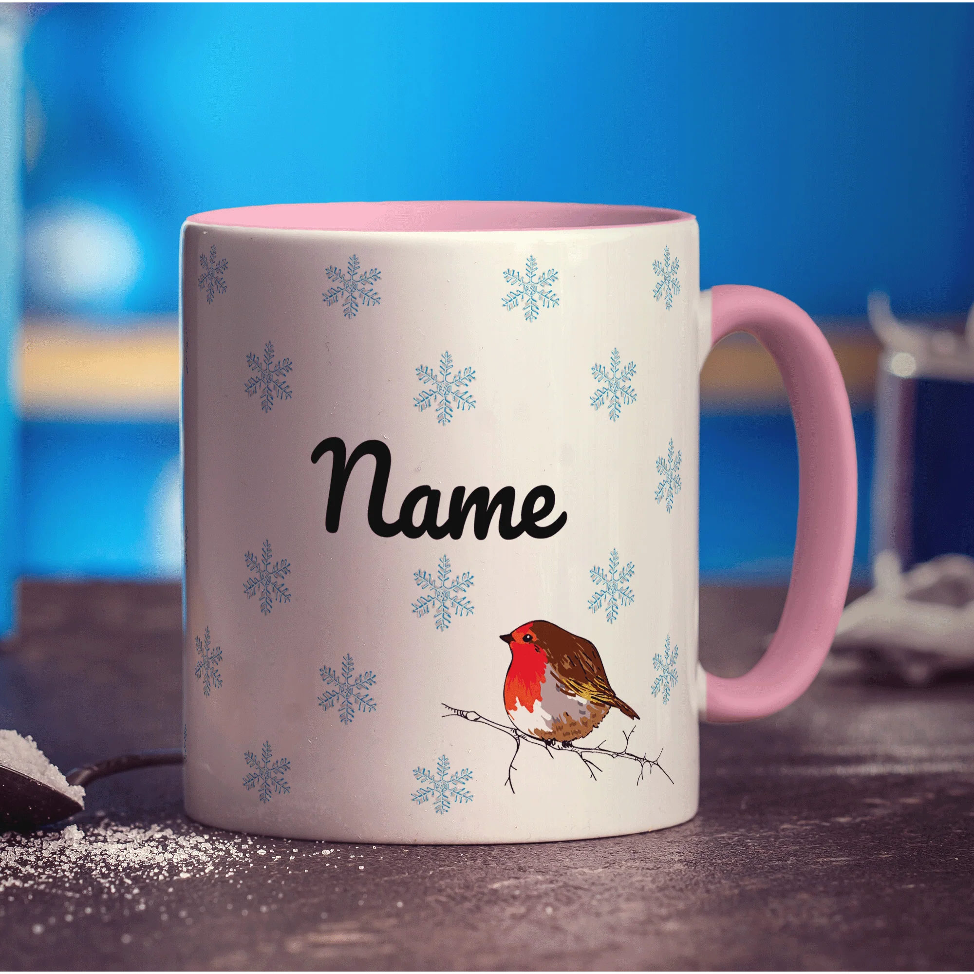 Winter Robin Personalised Name Mug - Image 13