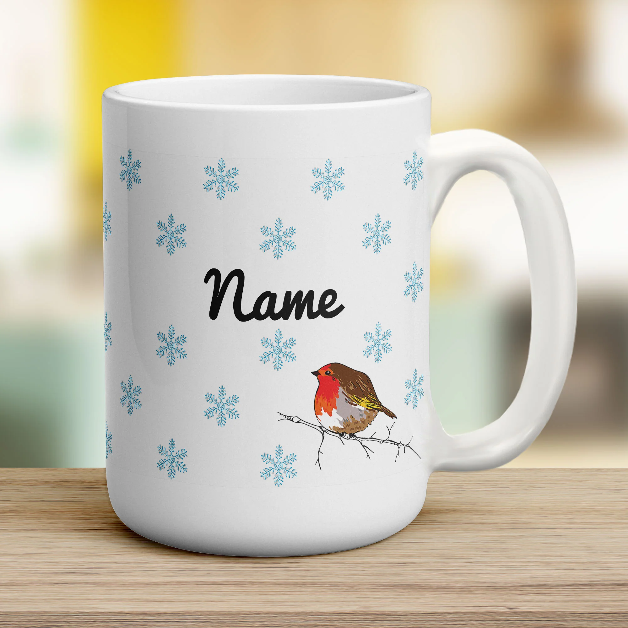 Winter Robin Personalised Name Mug - Image 16