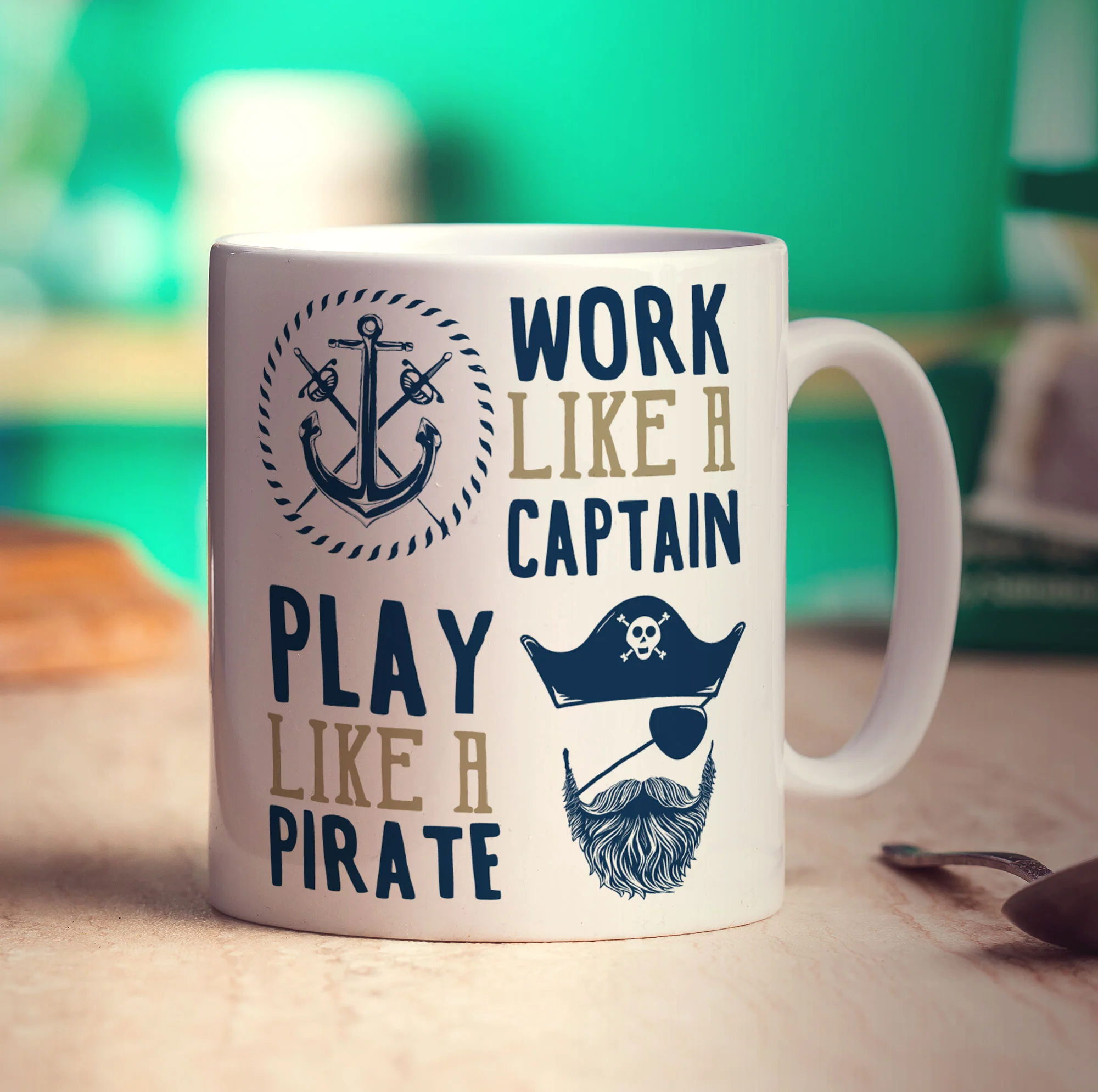 Work Like a Captain, Play Like a Pirate Mug - Image 3