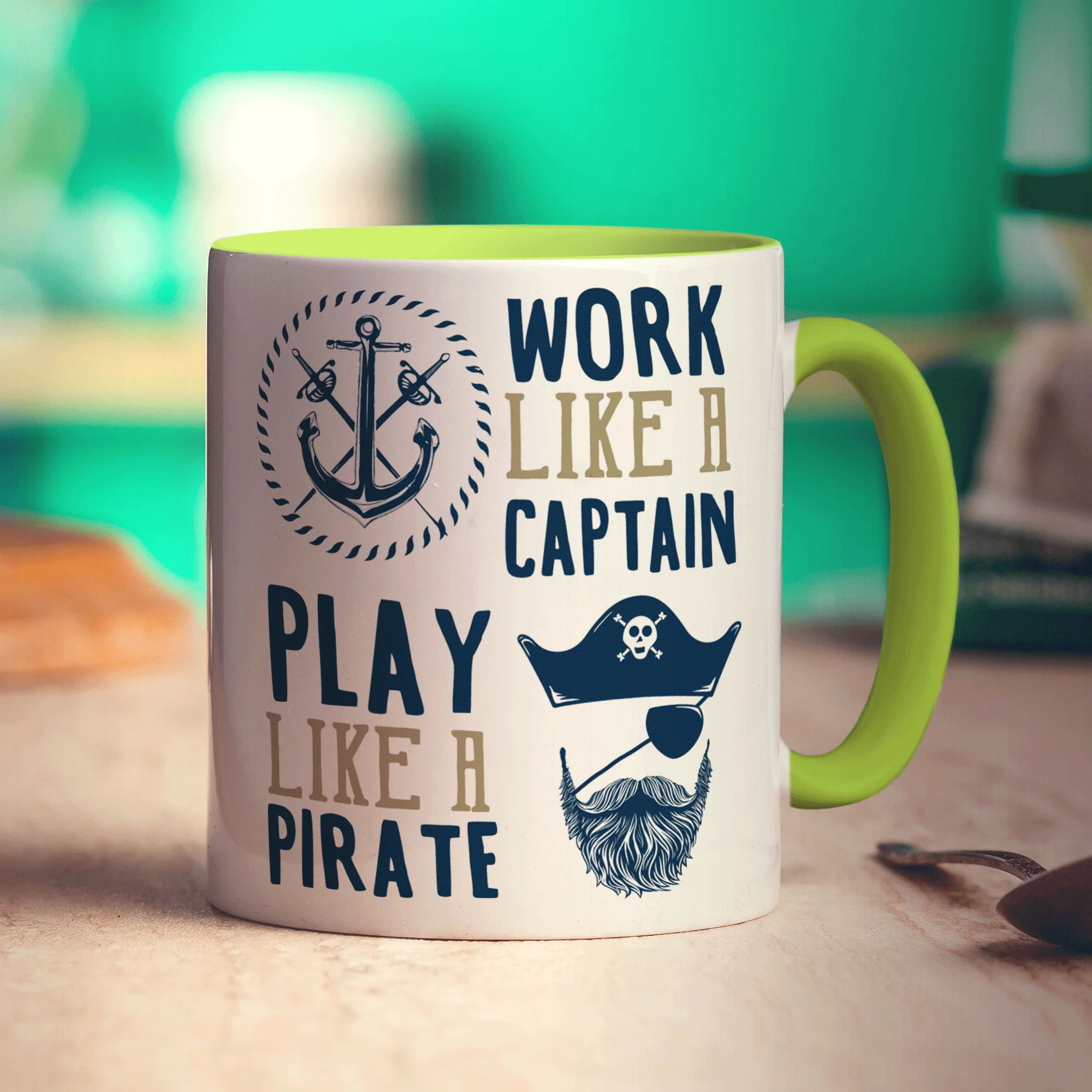 Work Like a Captain, Play Like a Pirate Mug - Image 7