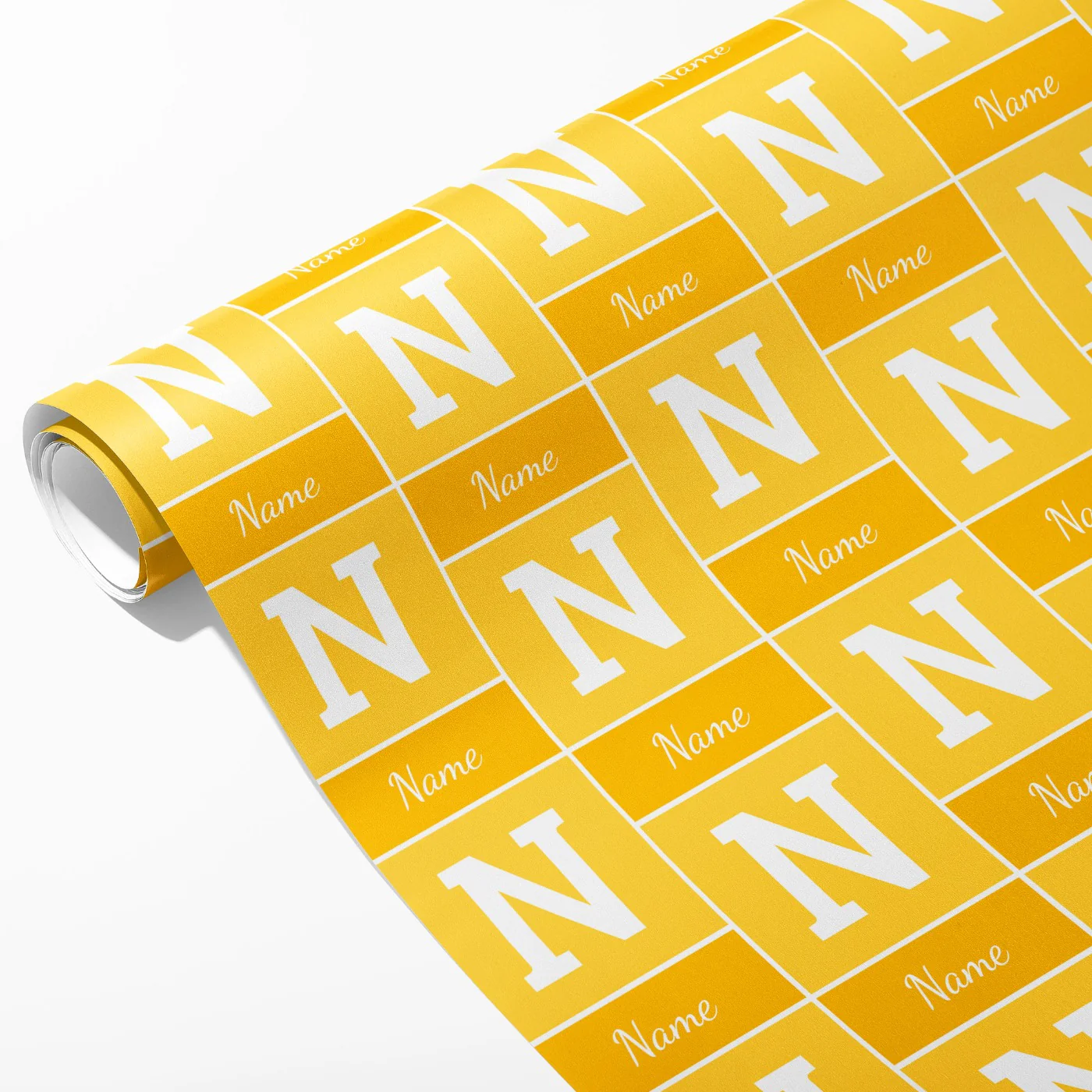 Yellow Colour Name and Initial Wrapping Paper - Image 2
