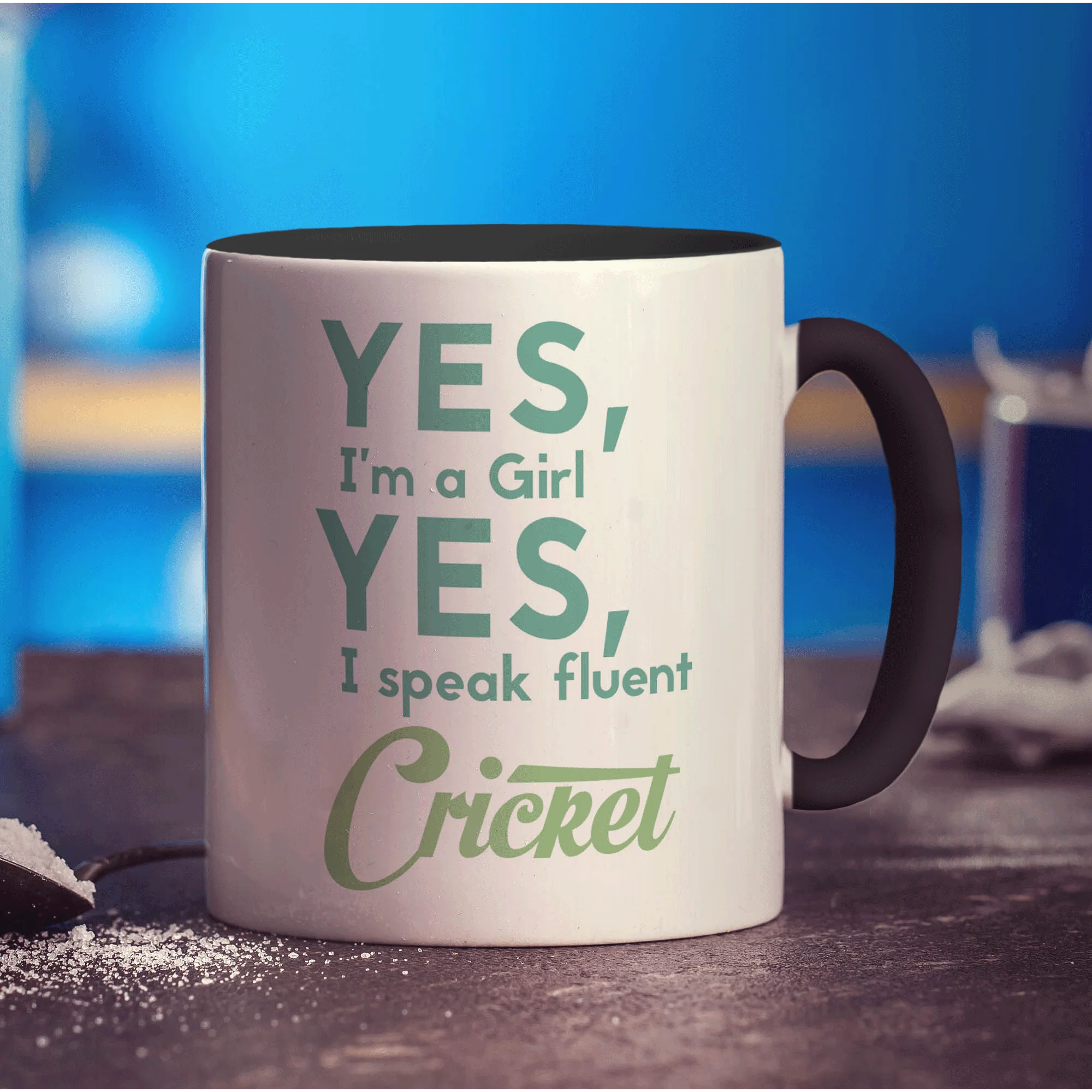 Yes, I'm a Girl Yes, I Speak Fluent Cricket Mug - Image 10