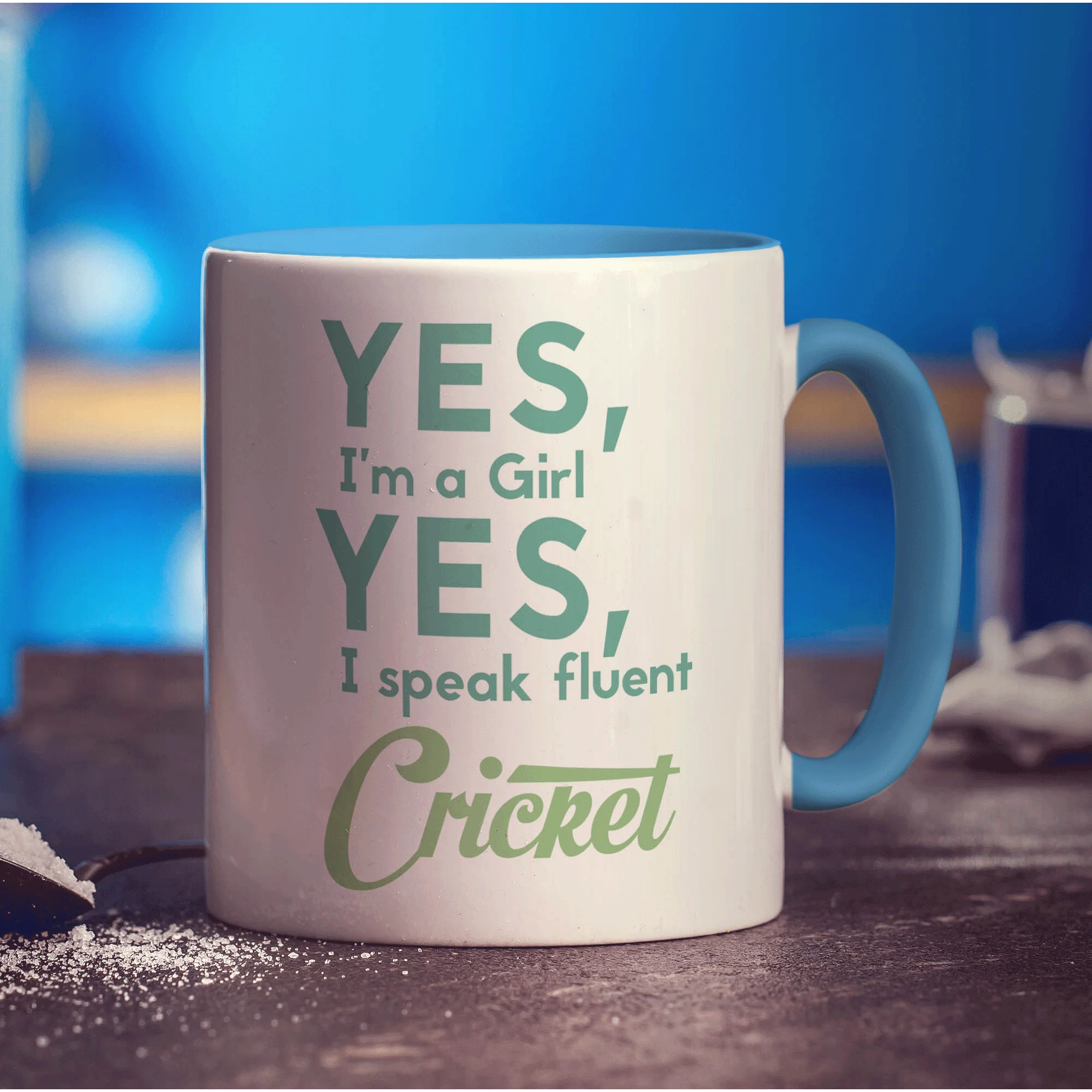 Yes, I'm a Girl Yes, I Speak Fluent Cricket Mug - Image 8